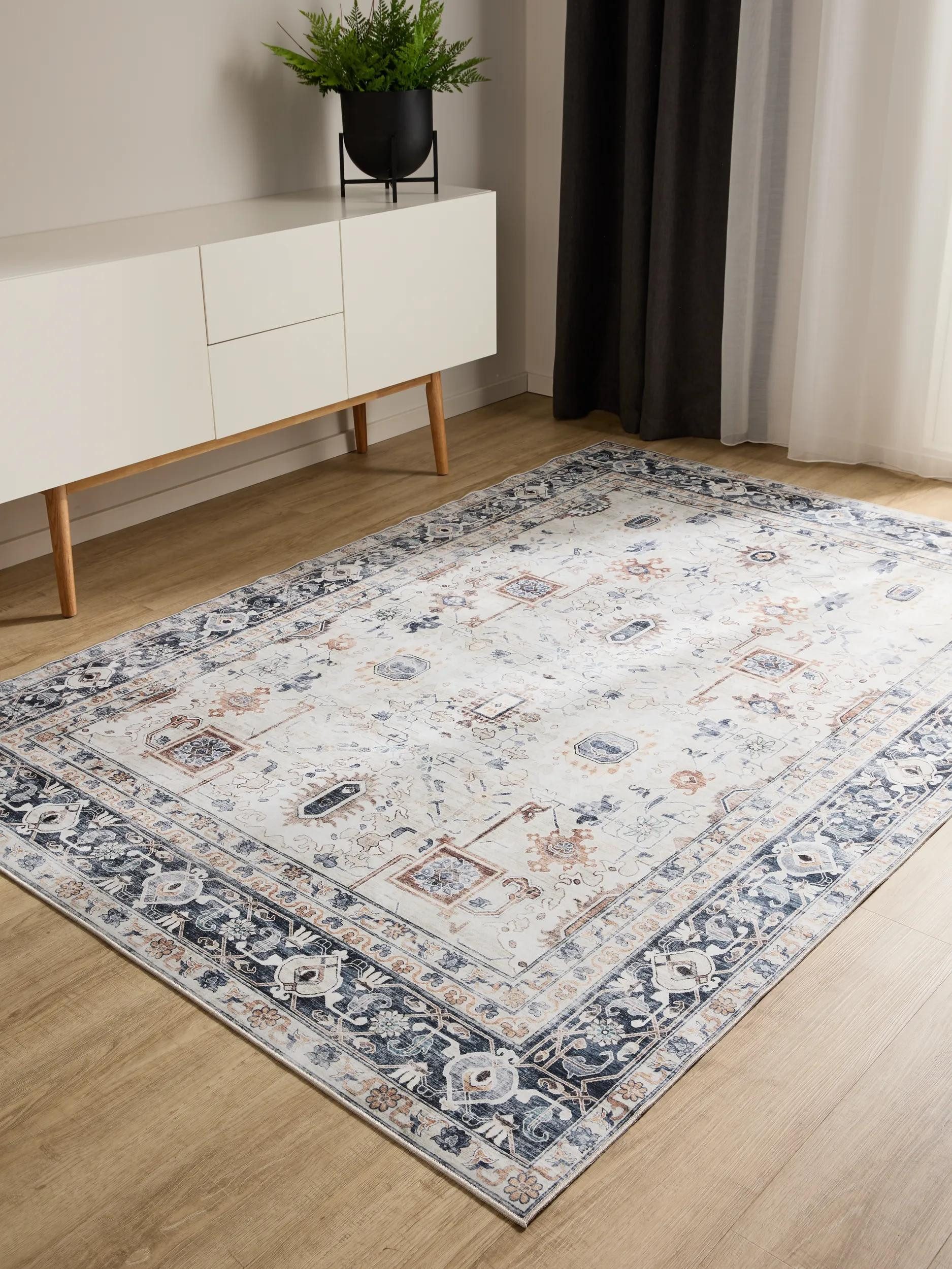 benuta Teppich George, rechteckig, Höhe: 5 mm, Vintage-Look, Kurzflor, Teppich Wohnzimmer, Schlafzimmer, Waschbar