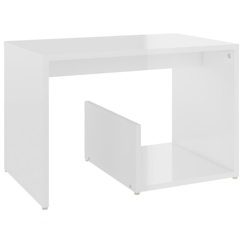 vidaXL Beistelltisch Beistelltisch Holzwerkstoff Hochglanz-Weiß (1-St) | 59x36x38 Hochglanz-Weiß cm Hochglanz-Weiß