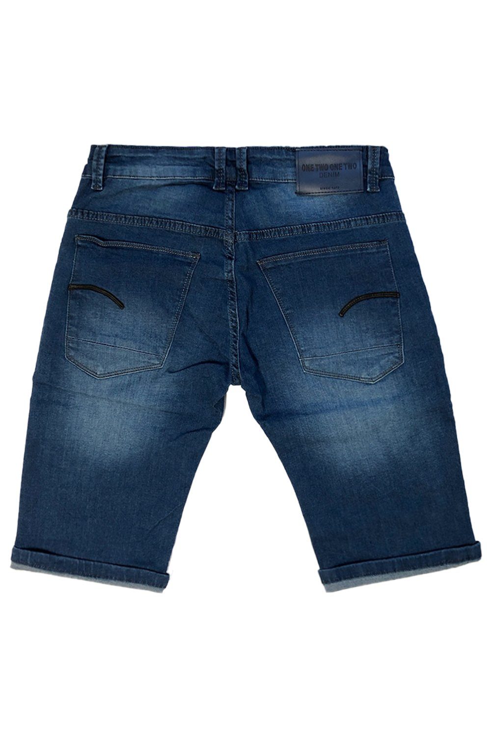 Jeans Cargo (1-tlg) in Bermuda Hose Sommer Jeansshorts Dunkelblau WANGUE Shorts Kurze 3238
