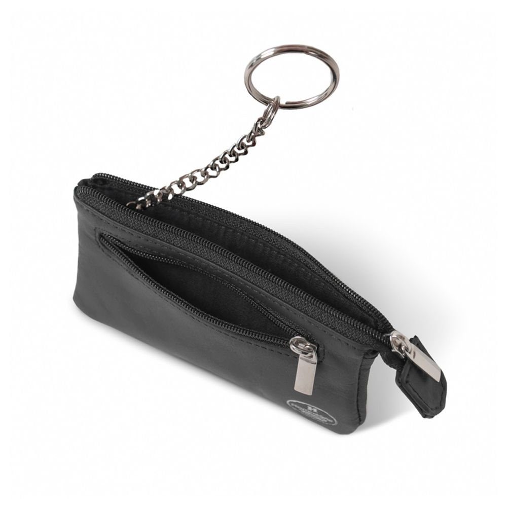 Hamosons Schlüsseltasche Großes Schlüsseletui / Schlüsselmäppchen, Leder, Schwarz, Hamosons 159