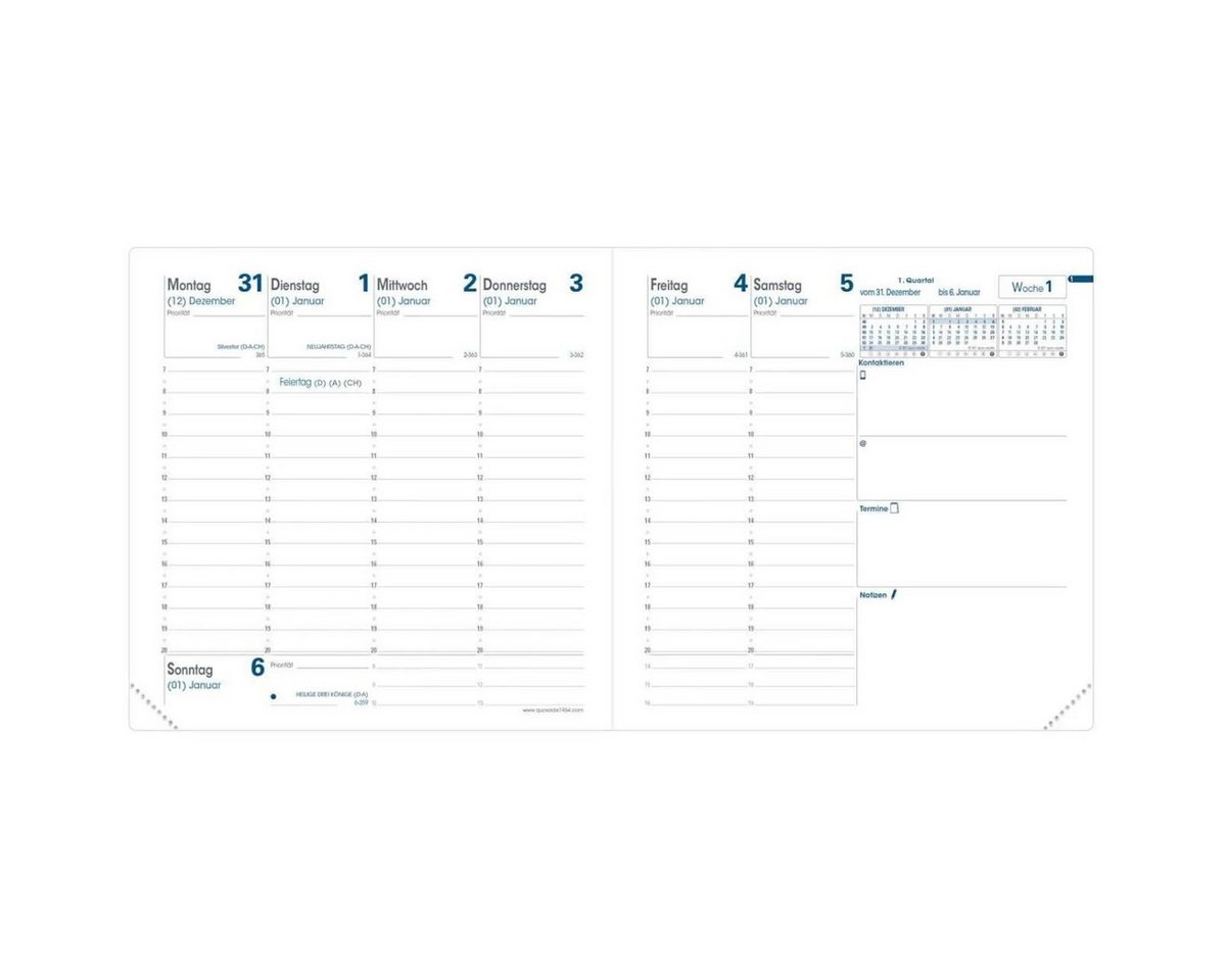 Thumbnail - Quo Vadis Buchkalender Buchkalender Executif 16x16cm Leder Tania wassergrün 2026