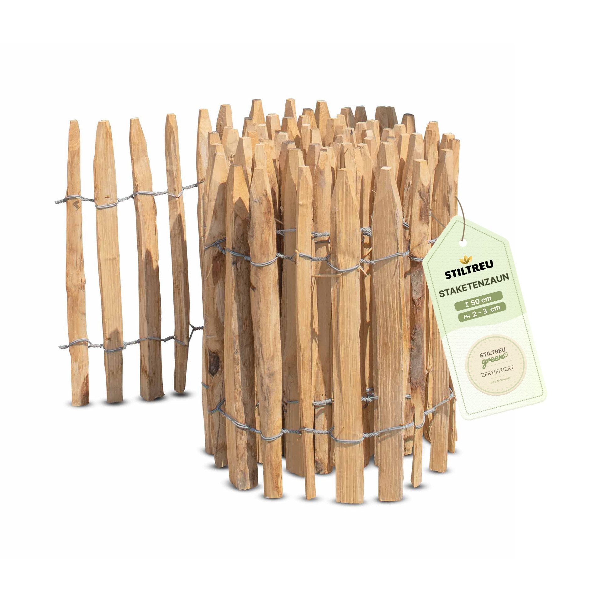 STILTREU Staketenzaun Franz. Premium Staketenzaun Kastanie günstig online kaufen