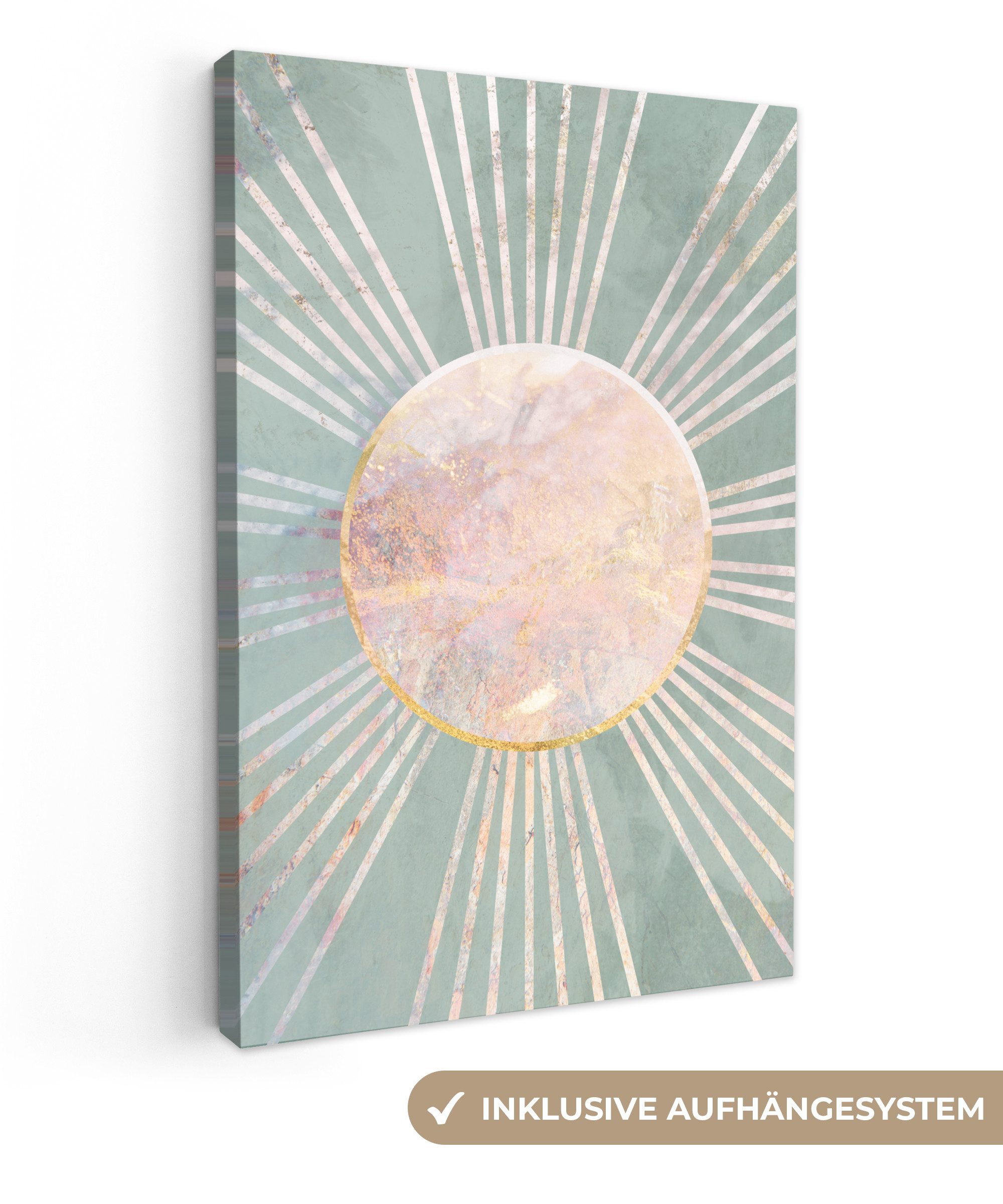 OneMillionCanvasses® Leinwandbild Grün - Sonne - Gold - Design - Luxus, Fot günstig online kaufen