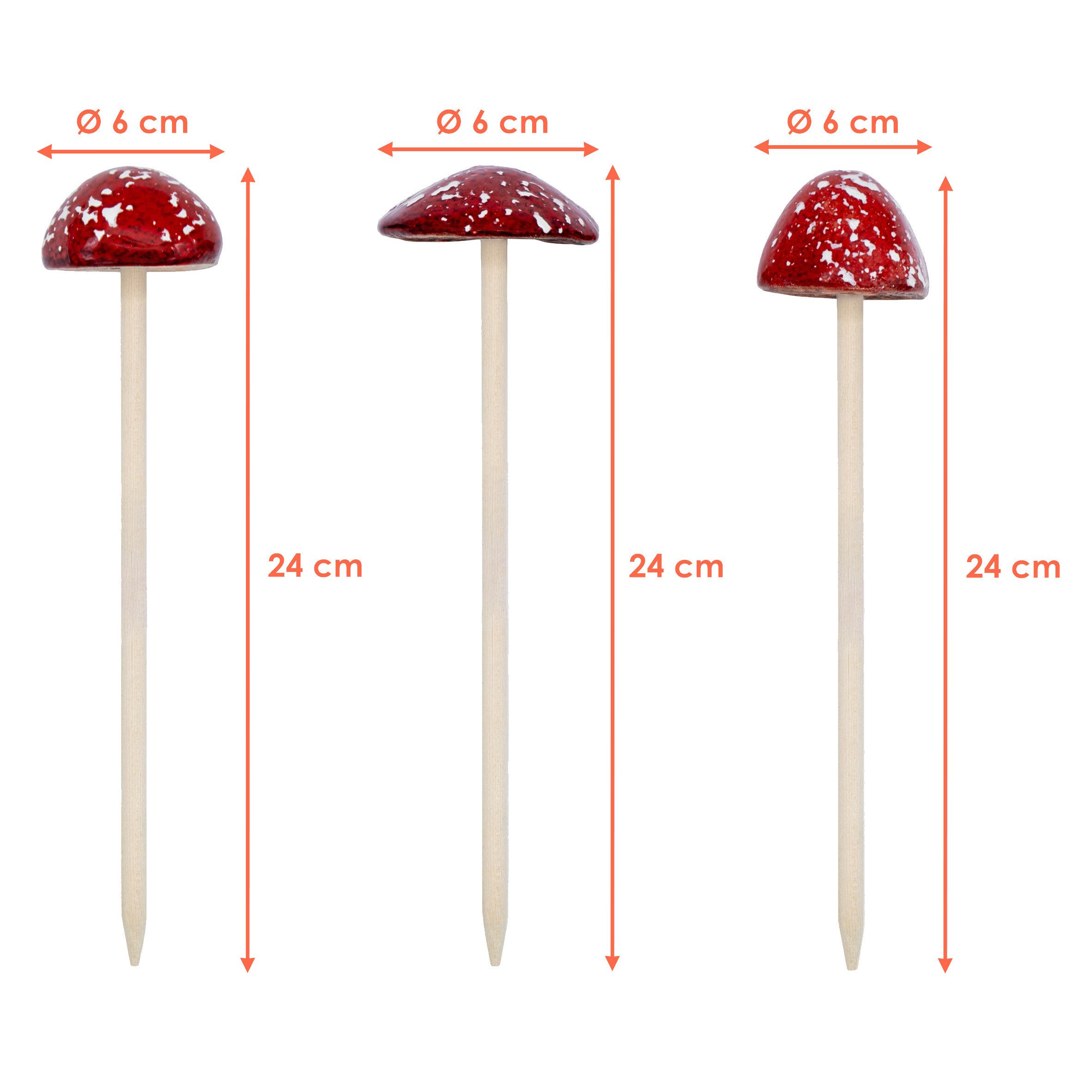 Spetebo Dekofigur Steingut Deko Pilz 3er Set (Anzahl, 1 St., Stück), Vielseitig einsetzbar – Bild 2 von 5