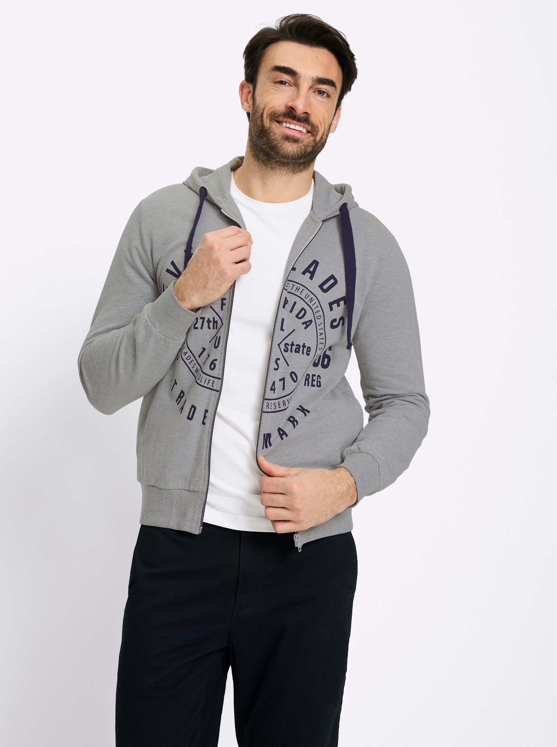 Witt T-Shirt Kapuzensweatjacke Langarm Jersey