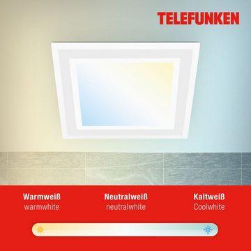 Telefunken LED Panel 318806TF, LED fest verbaut, Kaltweiß, Neutralweiß, Tageslichtweiß, Warmweiß, Deckenleuchte Panel CCT RGB Beleuchtung Framelight 24W 2400lm, 44,5 cm