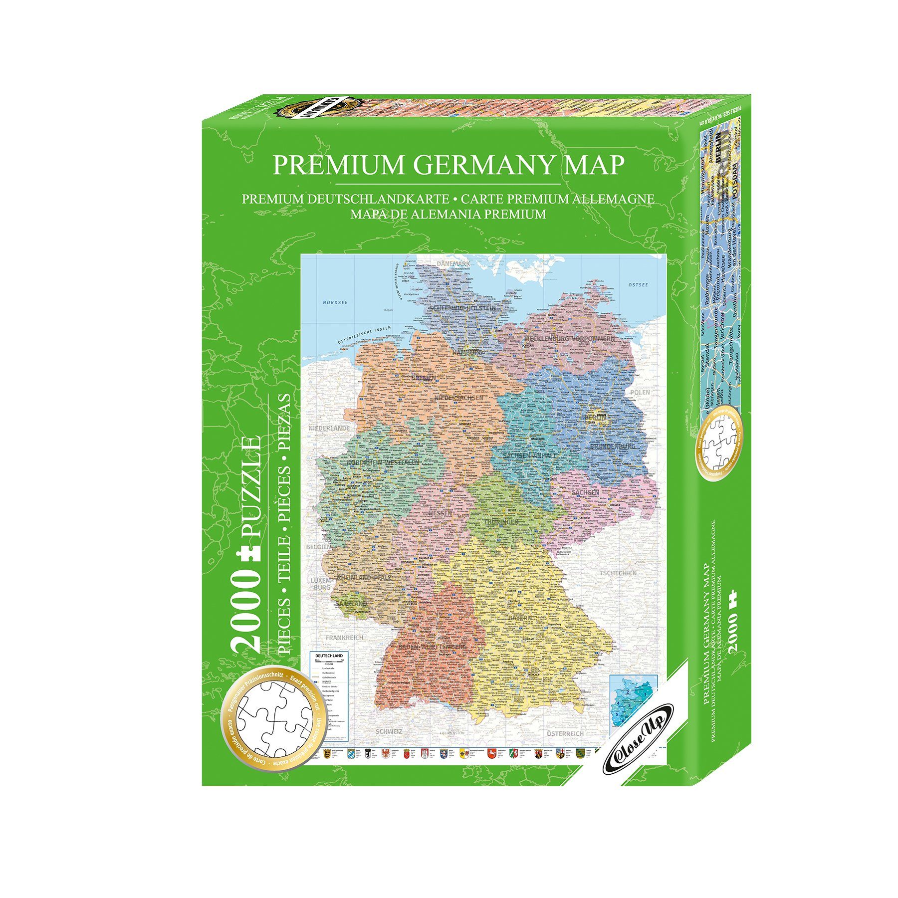 Puzzle cm 96,6 Teile, Deutschlandkarte Spiel, Close 68,8 Up x 2000