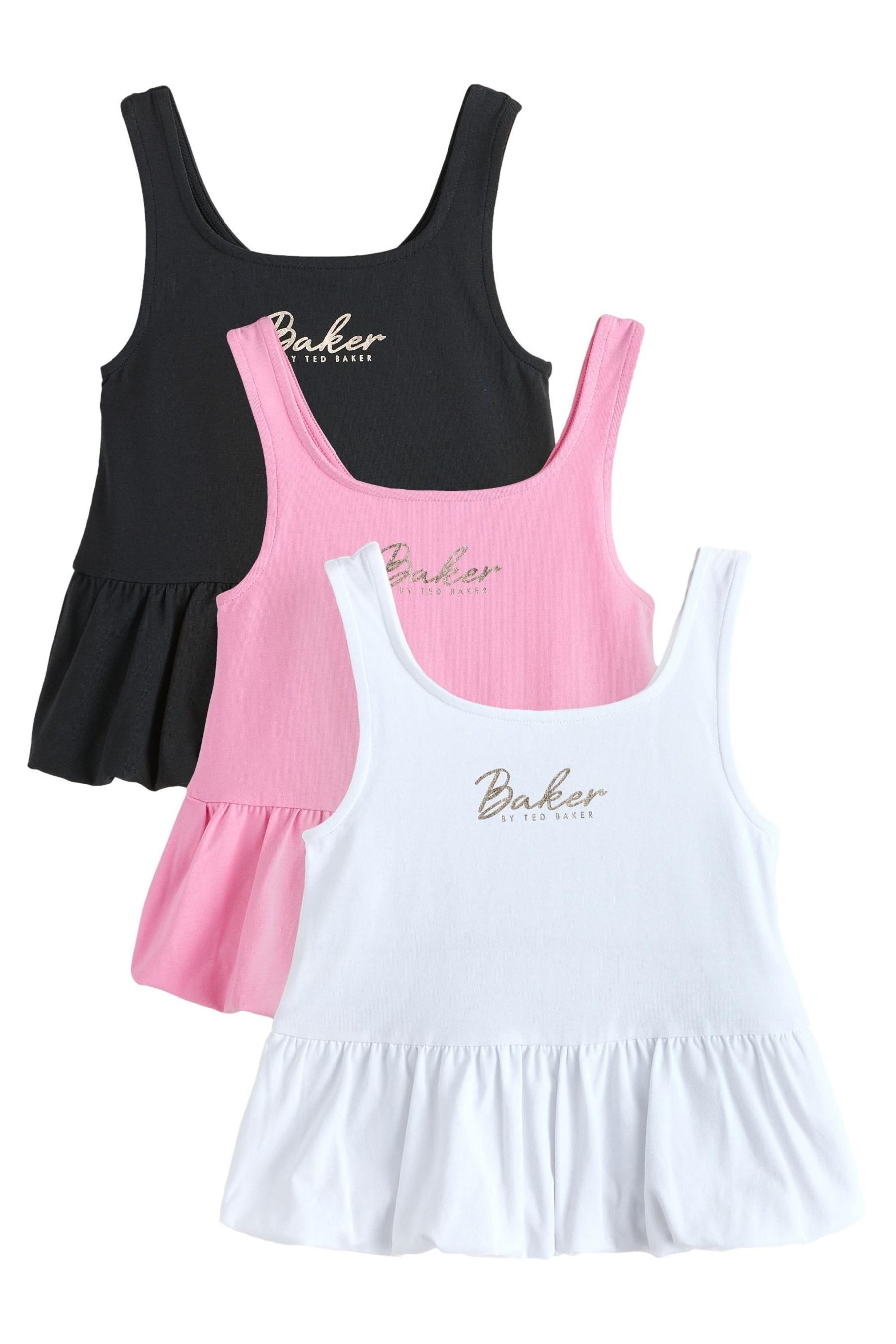 Trägertop 3 x Baker by Ted Baker Trägertops mit Ballonsaum