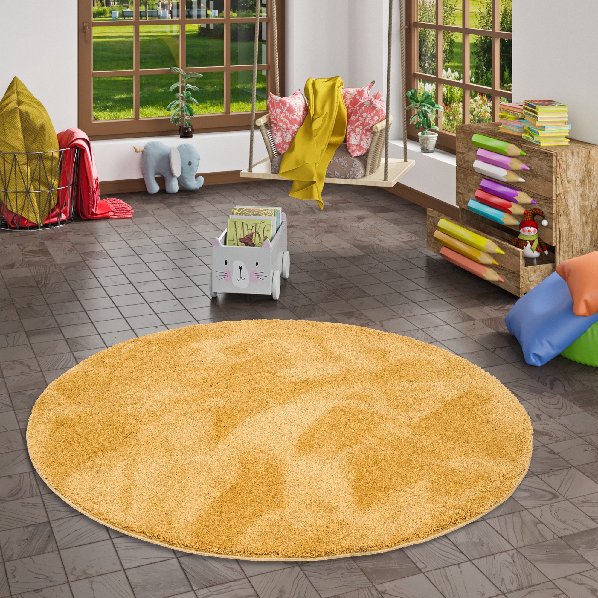 Pergamon Kinderteppich Super Soft Kinder Hochflor Teppich Silky Kids Rund, Rechteckig, Höhe: 30 mm