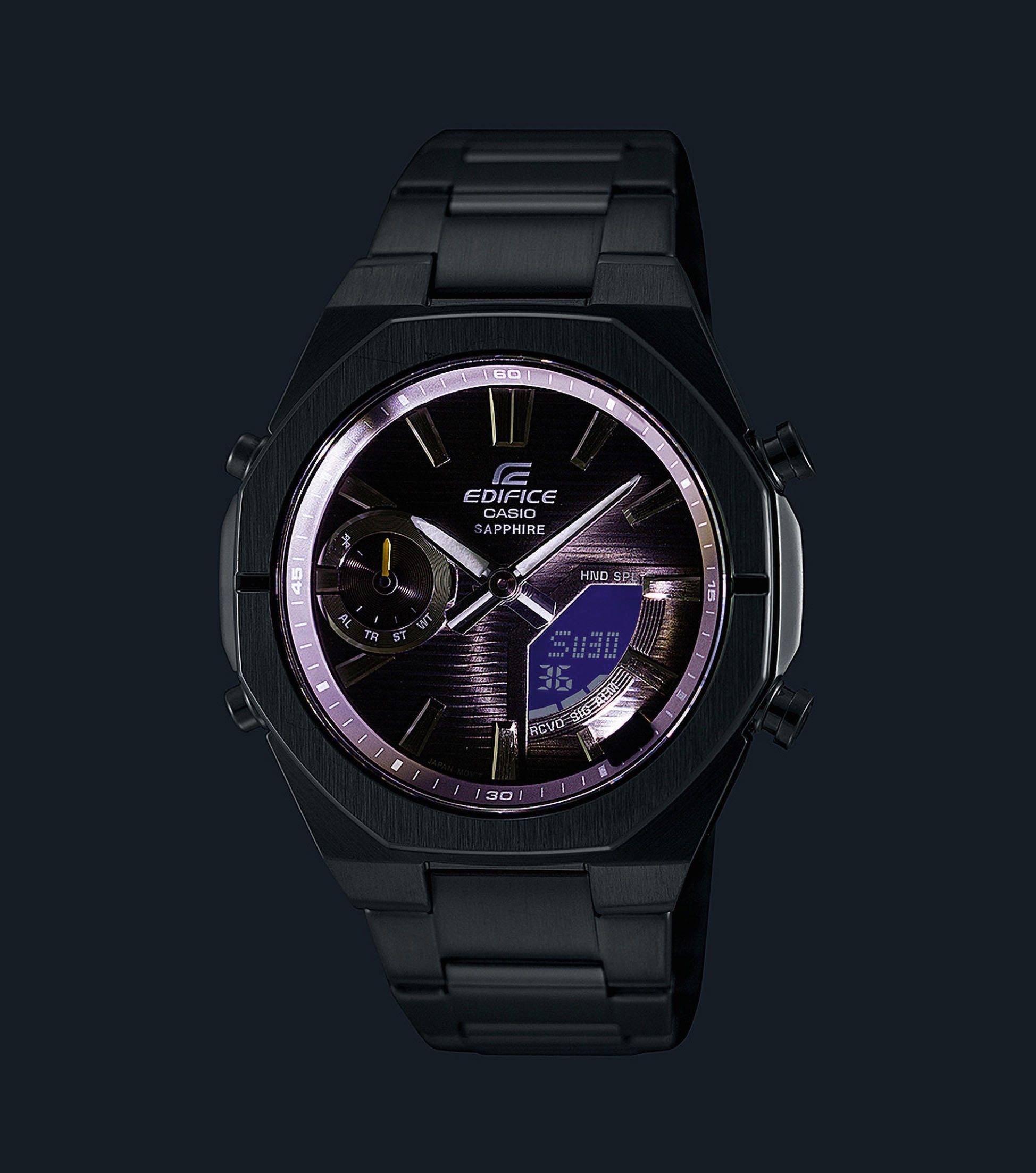 CASIO EDIFICE Smartwatch, Solaruhr, Armbanduhr, Herrenuhr, Super Illuminator, Edelstahlarmband