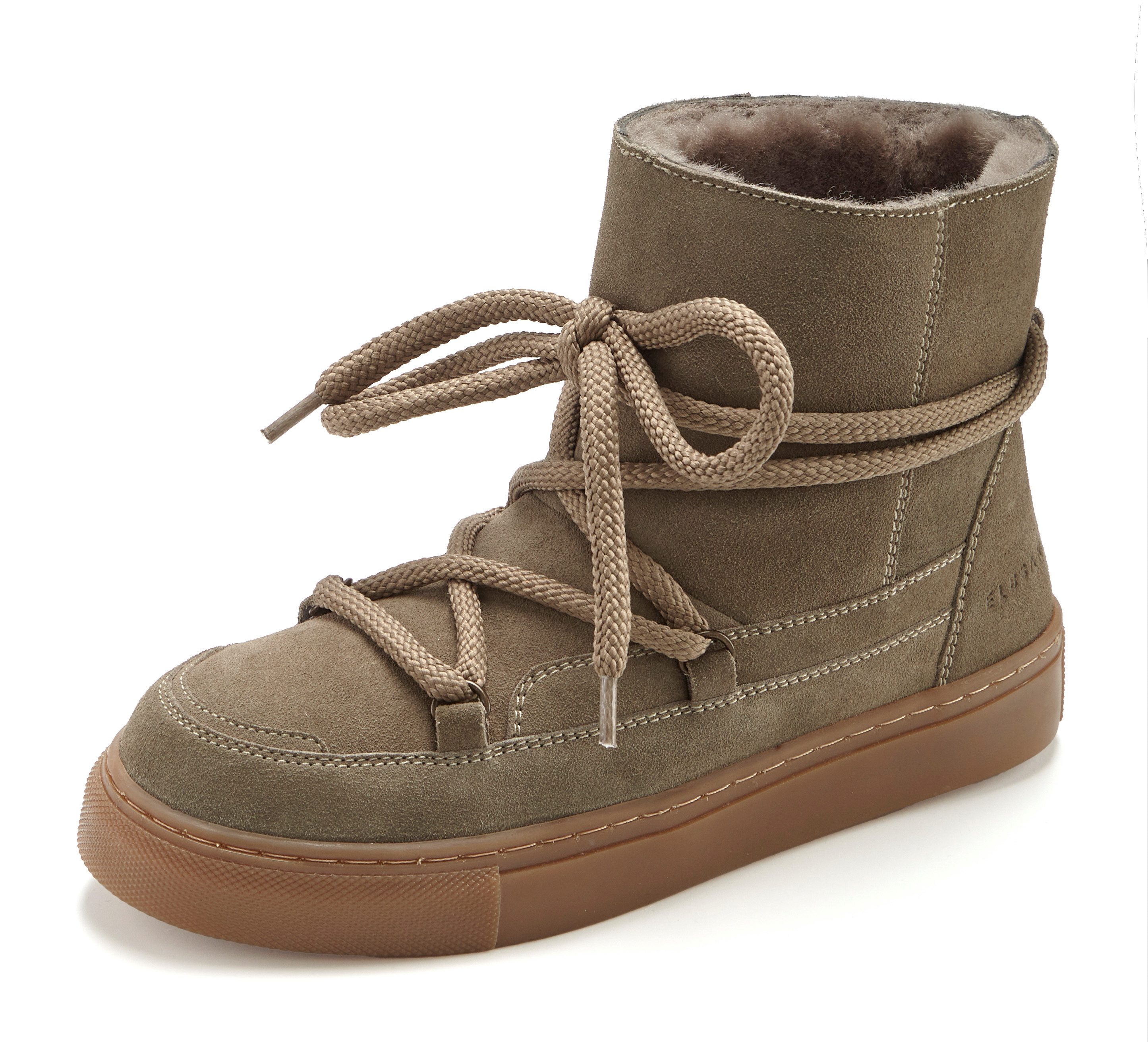 Elbsand Boots, Winterstiefelette, Winterboots, Stiefel, Lederstiefelette Stiefelette Winterstiefel aus Leder mit kuscheligem Lammfell
