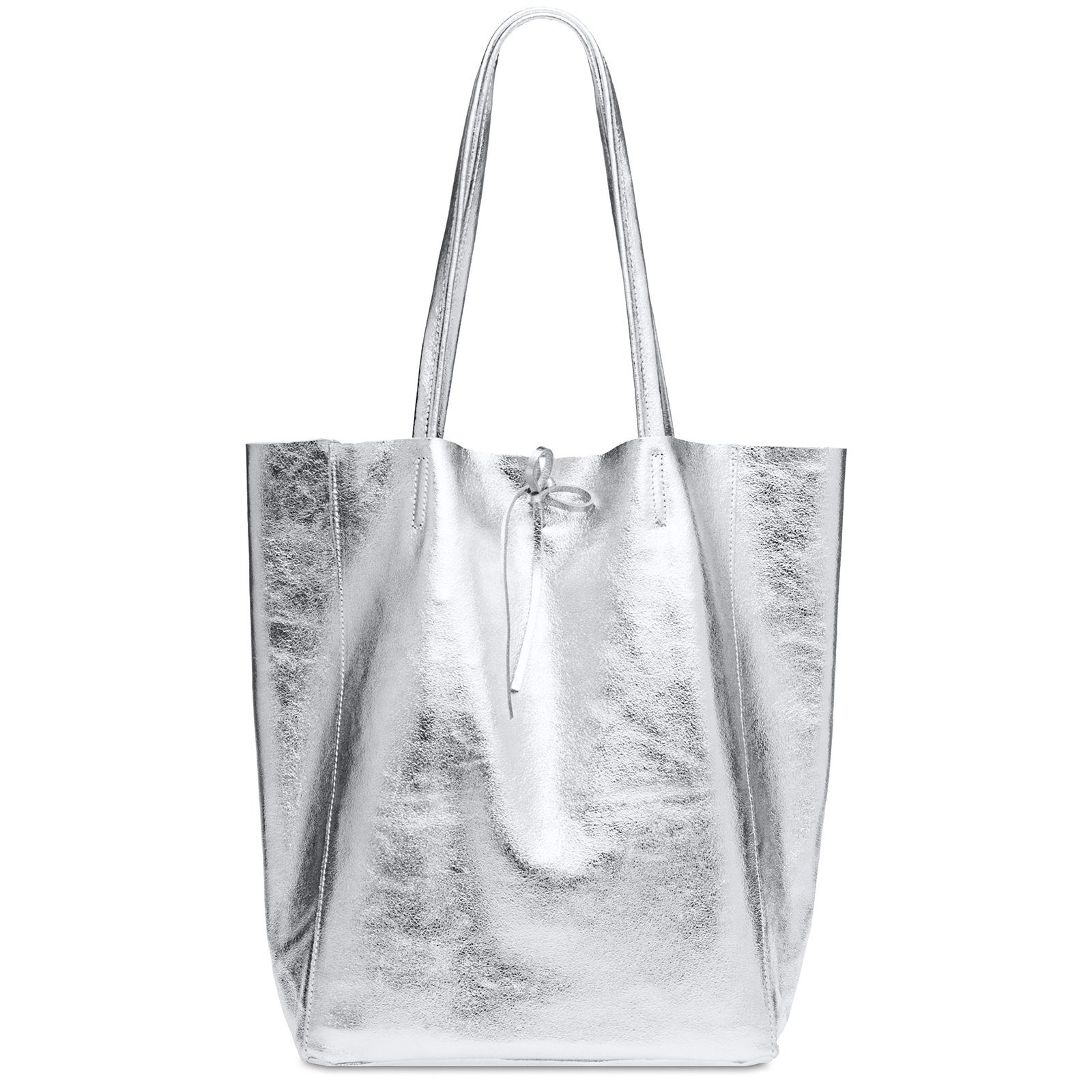Caspar Schultertasche Großer Damen Leder Shopper Metallic - CLASSIC LINE - günstig online kaufen