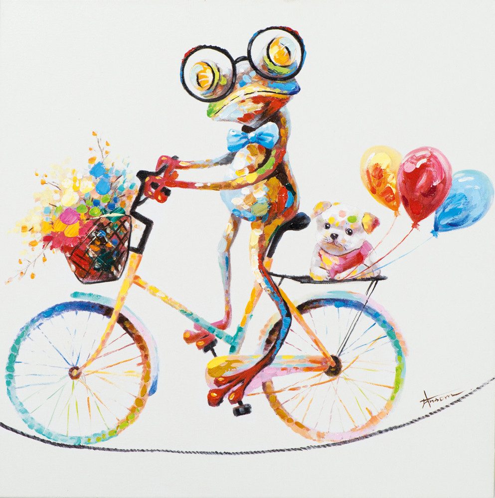 ArtUniverse Gemälde Neugieriger Frosch 70 x 70 cm, Tiermotiv