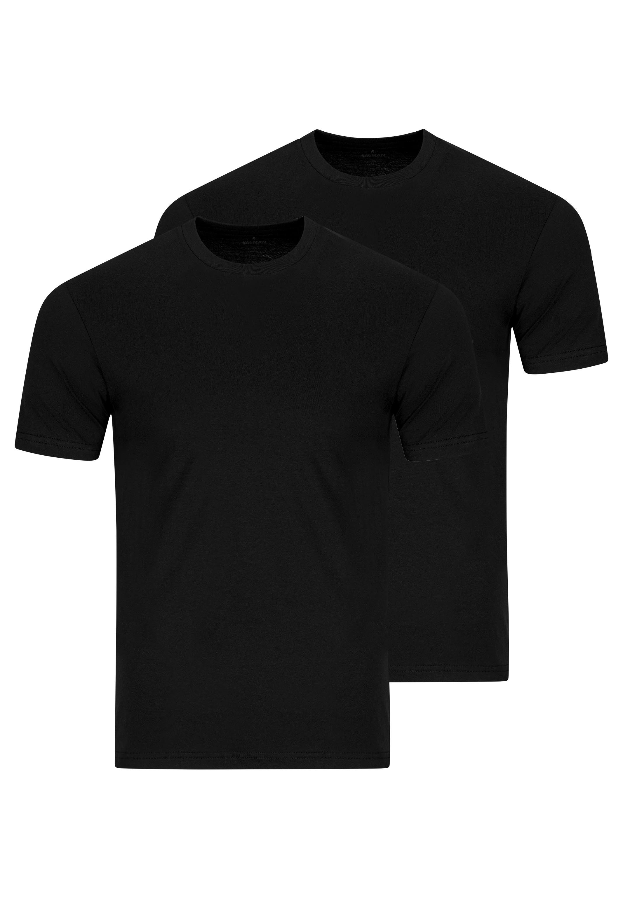 RAGMAN Unterhemd 2er Pack Basic (Spar-Set, 2-St) Unterhemd / Shirt Kurzarm - Baumwolle - Atmungsaktiv
