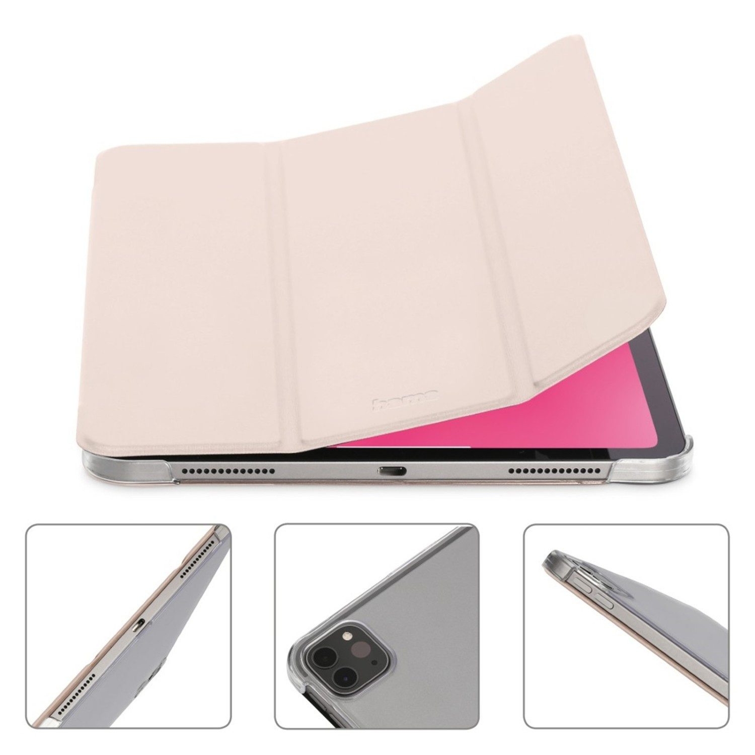 Hama Tablet-Hülle Hama Fold Clear Smart Book Case Tasche Cover Rosa 13 Zoll, Ständer Schutz-Hülle Magnet für Apple iPad Pro13 M5 2025 / M4 2024 13" – Bild 4 von 5