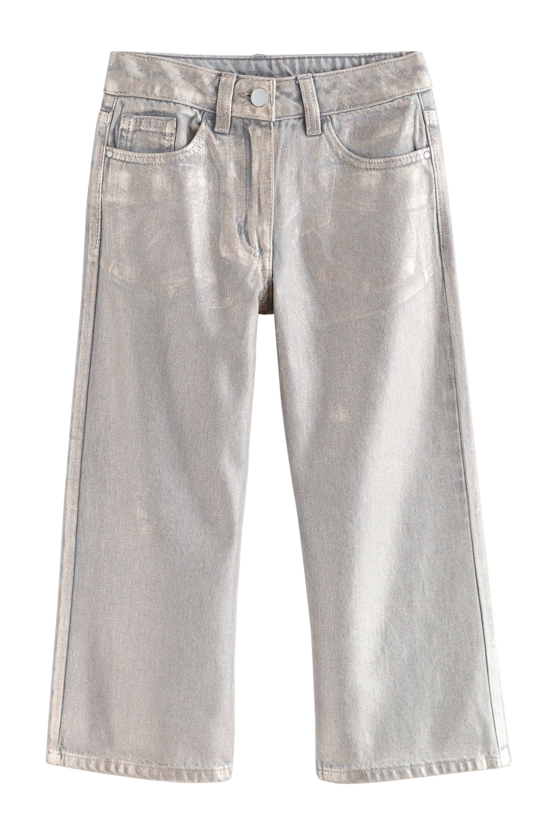 Next Palazzohose Beschichtete Jeans mit weitem Beinschnitt (1-tlg)