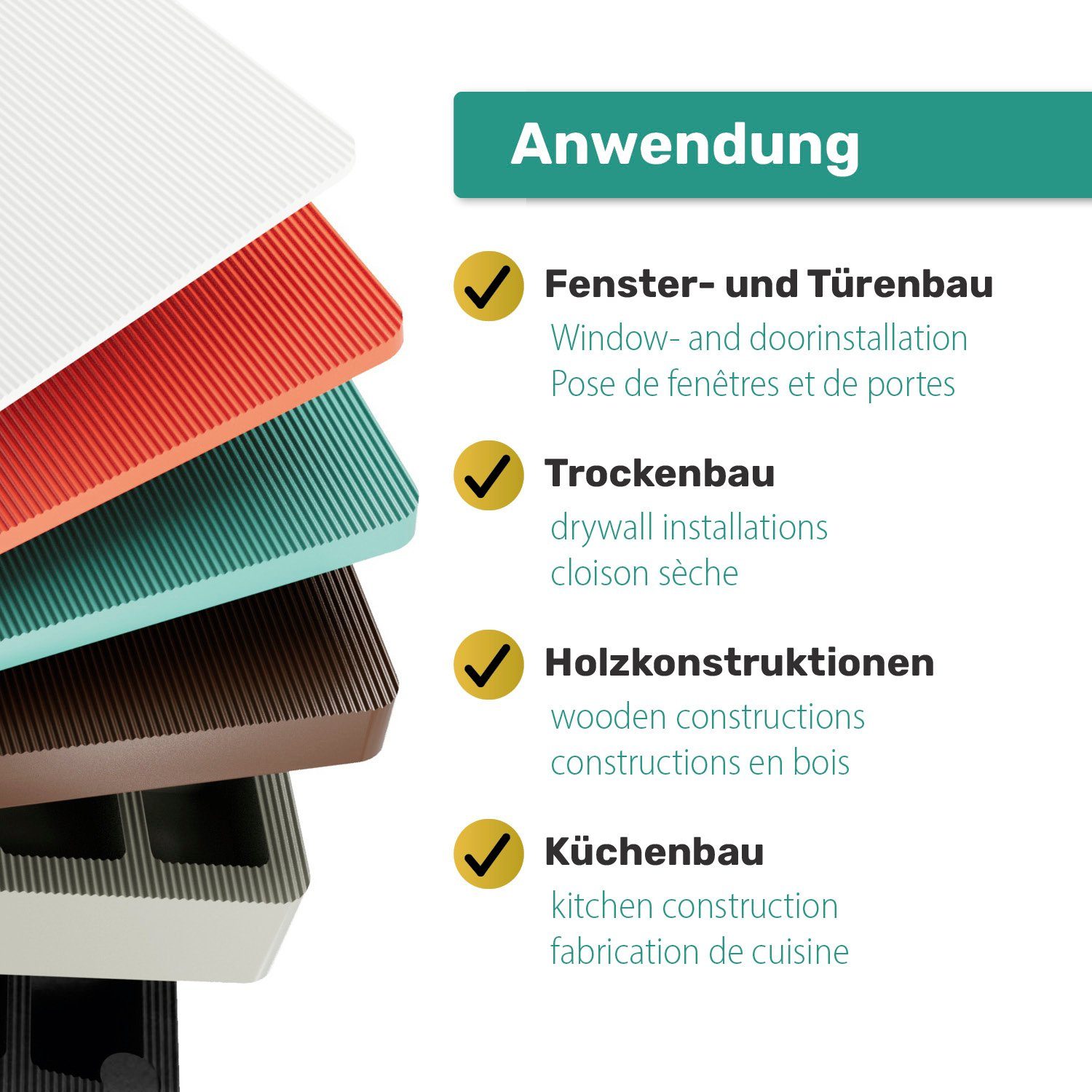 Unterlegplatte Made 30-St., Unterlegplatten Sortiment in Germany 30 Teilig, Silisto