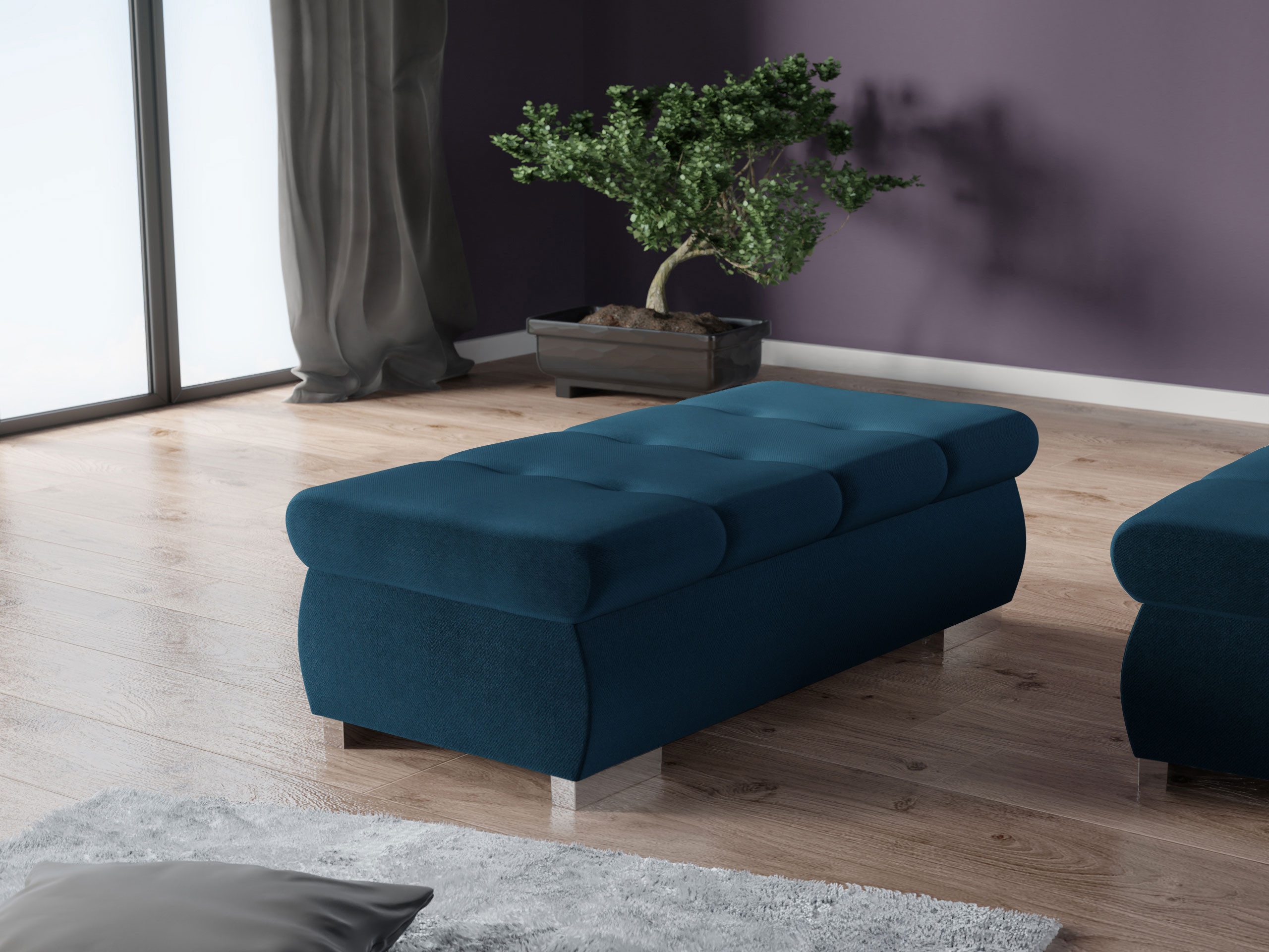 MIRJAN24 Polsterhocker Orkan Groß, Holzkonstruktion, 120x60x39 günstig online kaufen