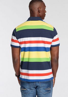 DELMAO Poloshirt mit Stickerei und Multicolour Streifen