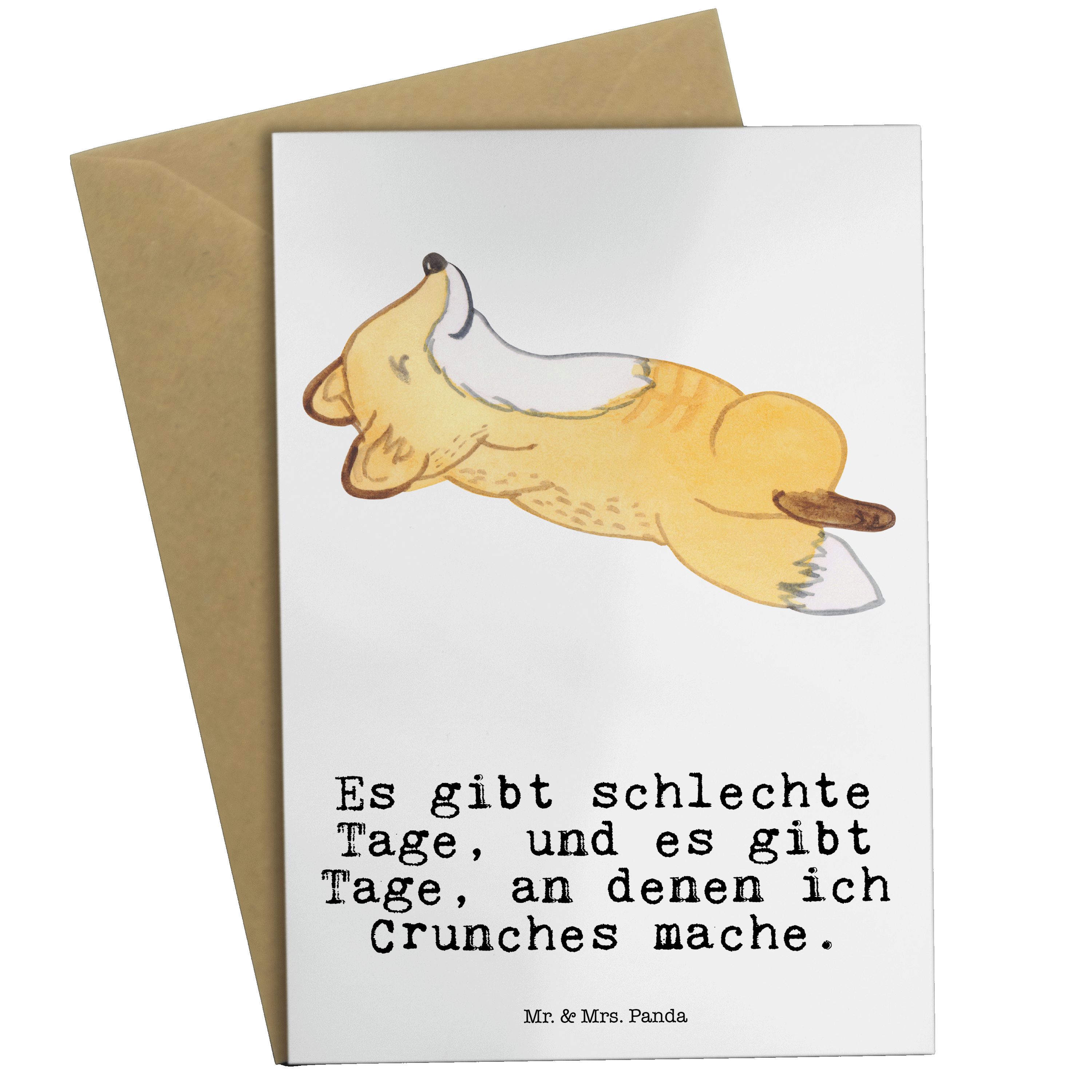 Mr. & Mrs. Panda Grußkarte Fuchs Crunches Tage - Weiß - Geschenk, Glückwunschkarte, Karte, Gewin