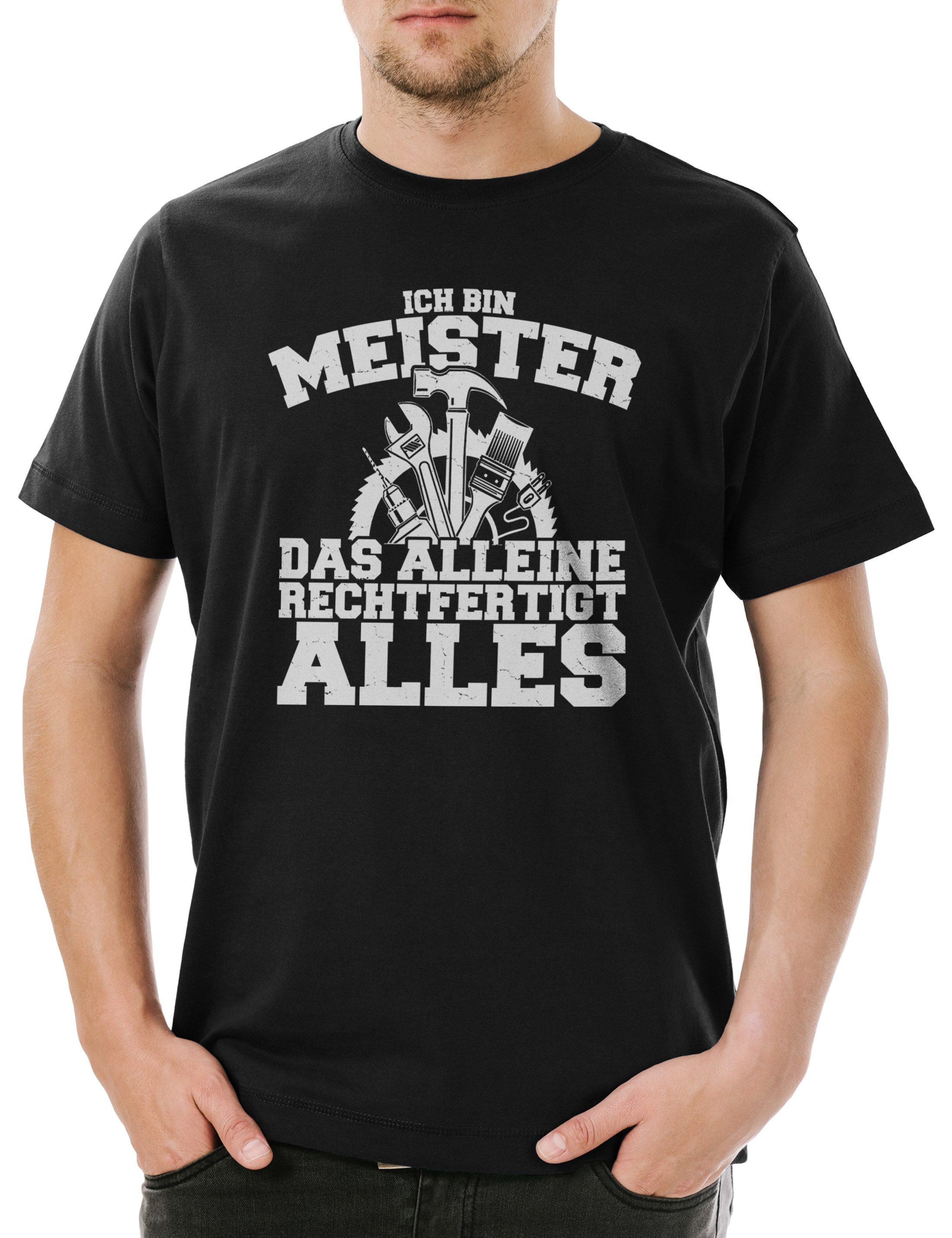 Print-Shirt Meister Handwerker Herren T-Shirt Maurer Schreiner Beruf Handwerk