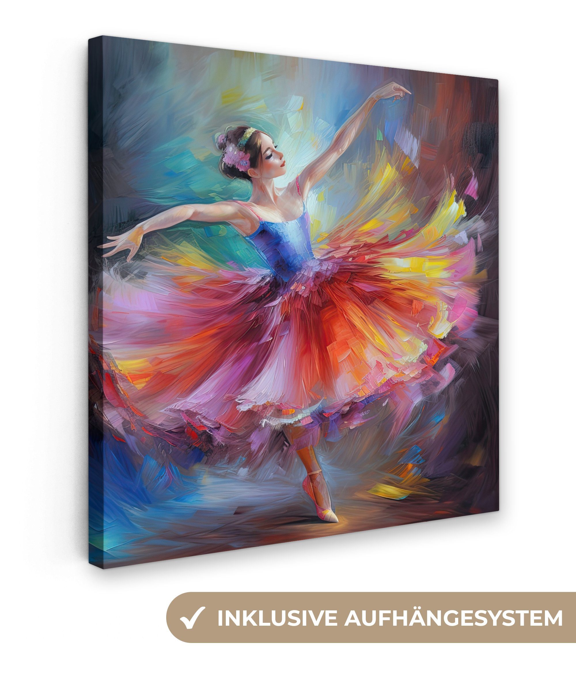 OneMillionCanvasses® Leinwandbild Malerei - Ölfarbe - Tanz - Ballerina, Fot günstig online kaufen