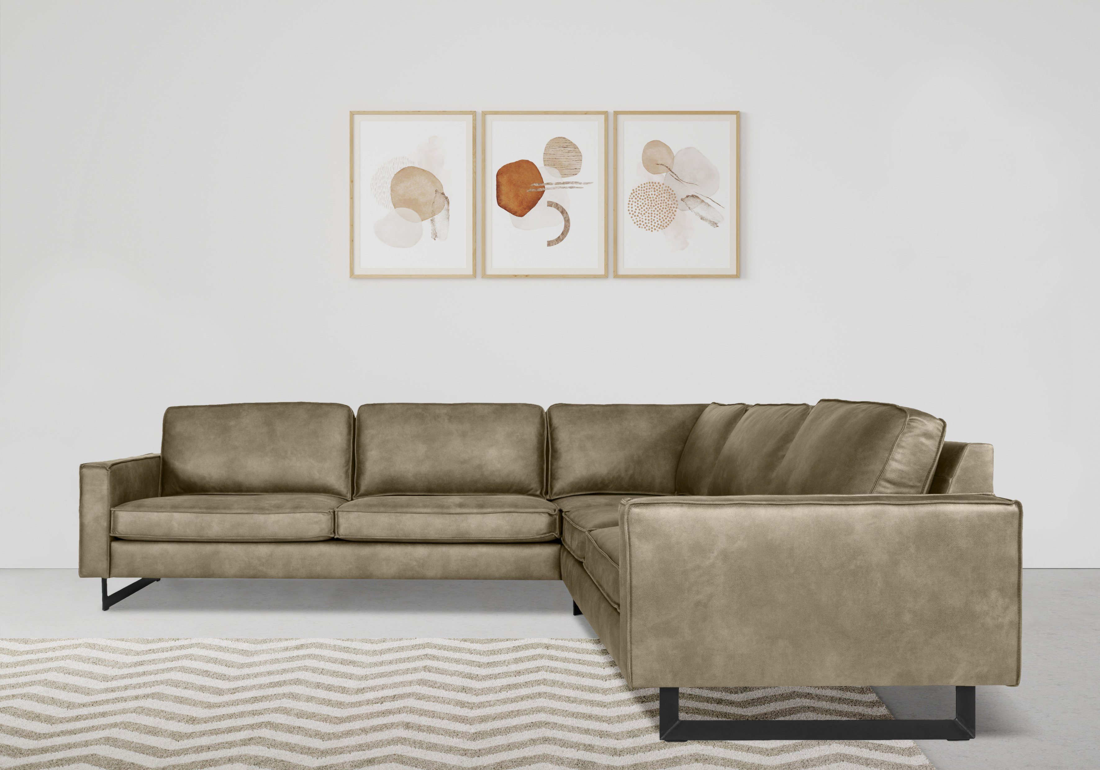 Home affaire Ecksofa Pinto, XXL, 250/290 cm, langer Schenkel, Ottomane, Cor günstig online kaufen