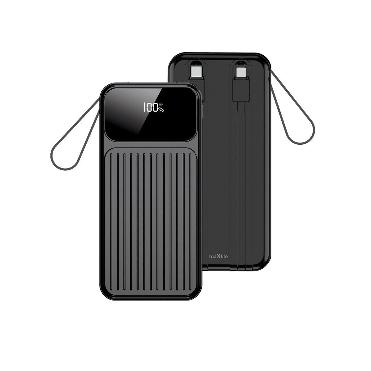 MaXlife Maxlife Powerbank mit integrierten Kabeln MXPB-06 PD QC 22,5W 10000 Powerbank
