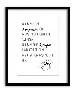 artissimo Poster Poster mit Spruch DinA4 Bild lustige Sprüche Prinzessin schwarz-weiß, lustige Zitate und Sprüche: Prinzessin
