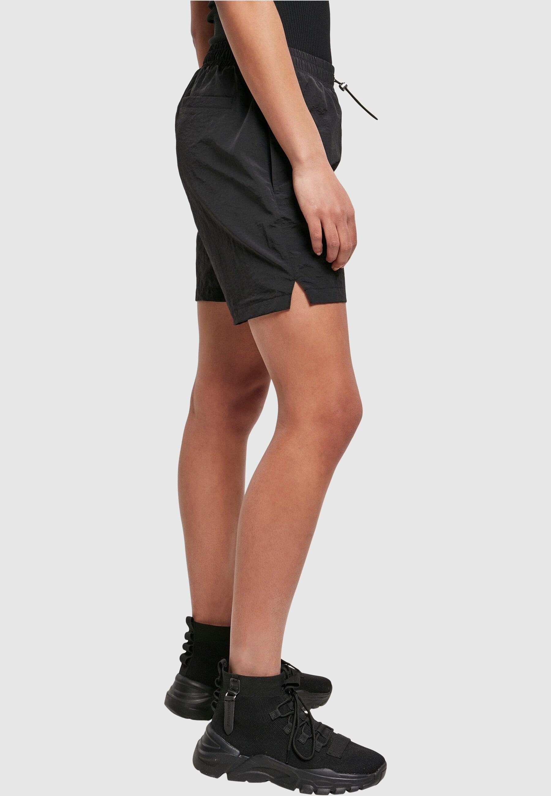 URBAN CLASSICS Stoffhose Crinkle black (1-tlg) Shorts Ladies Nylon Damen