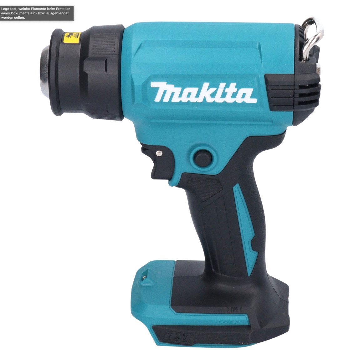 Makita Akku-Heißluftgebläse DHG 180 F1 Akku Heißluftgebläse 18 V 550 °C + 1x Akku 3,0 Ah