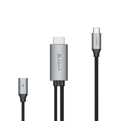 ADAM elements »CASA Kabel H180« USB-Adapter USB-C zu HDMI, 180 cm, USB C auf HDMI 4k 60Hz, 180 cm Kabel, 100 W Power Delivery