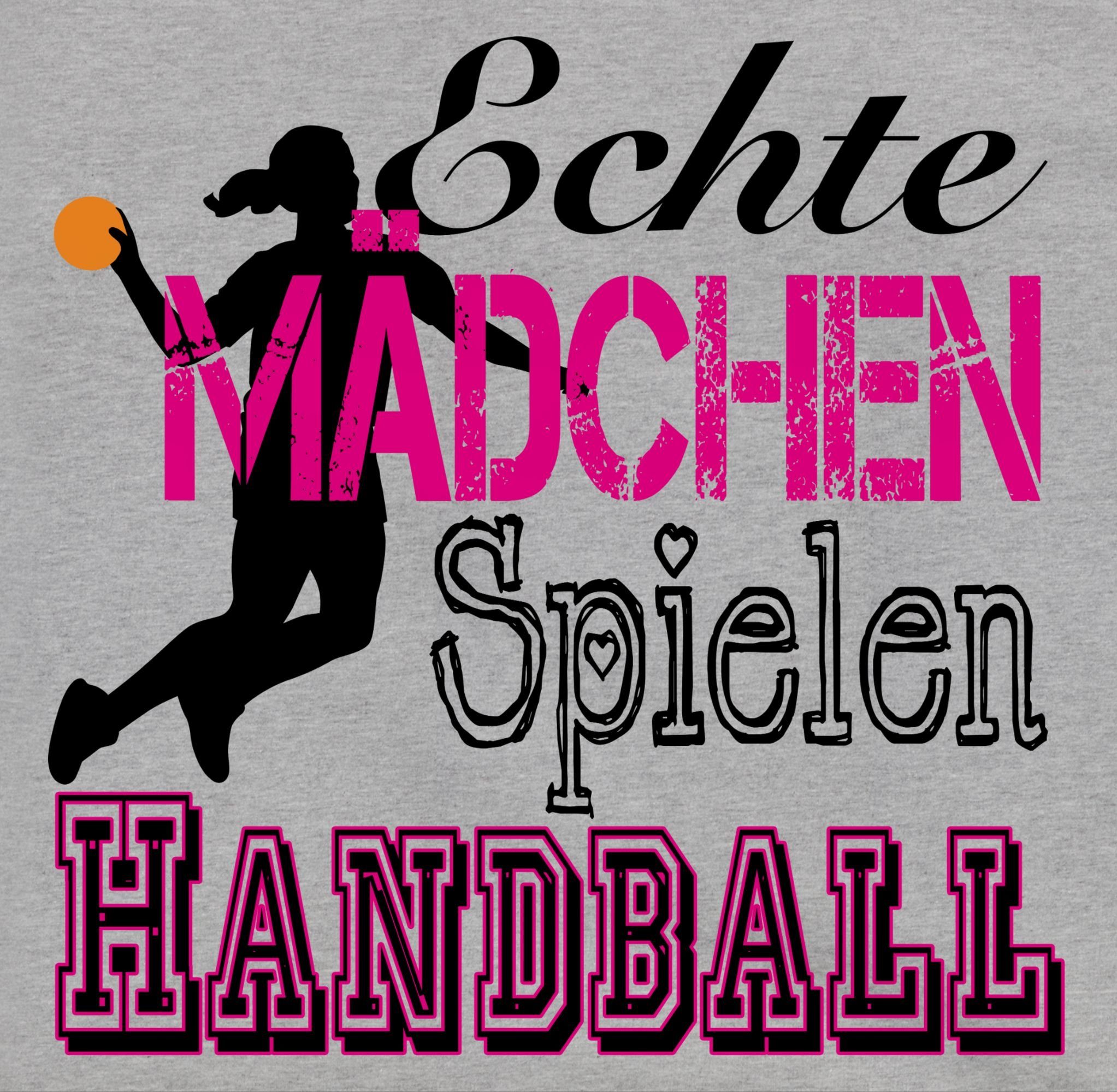 Grau 1 Kinder Echte Mädchen Kleidung Handball Sport meliert/Navy Blau Spielen Shirtracer Hoodie