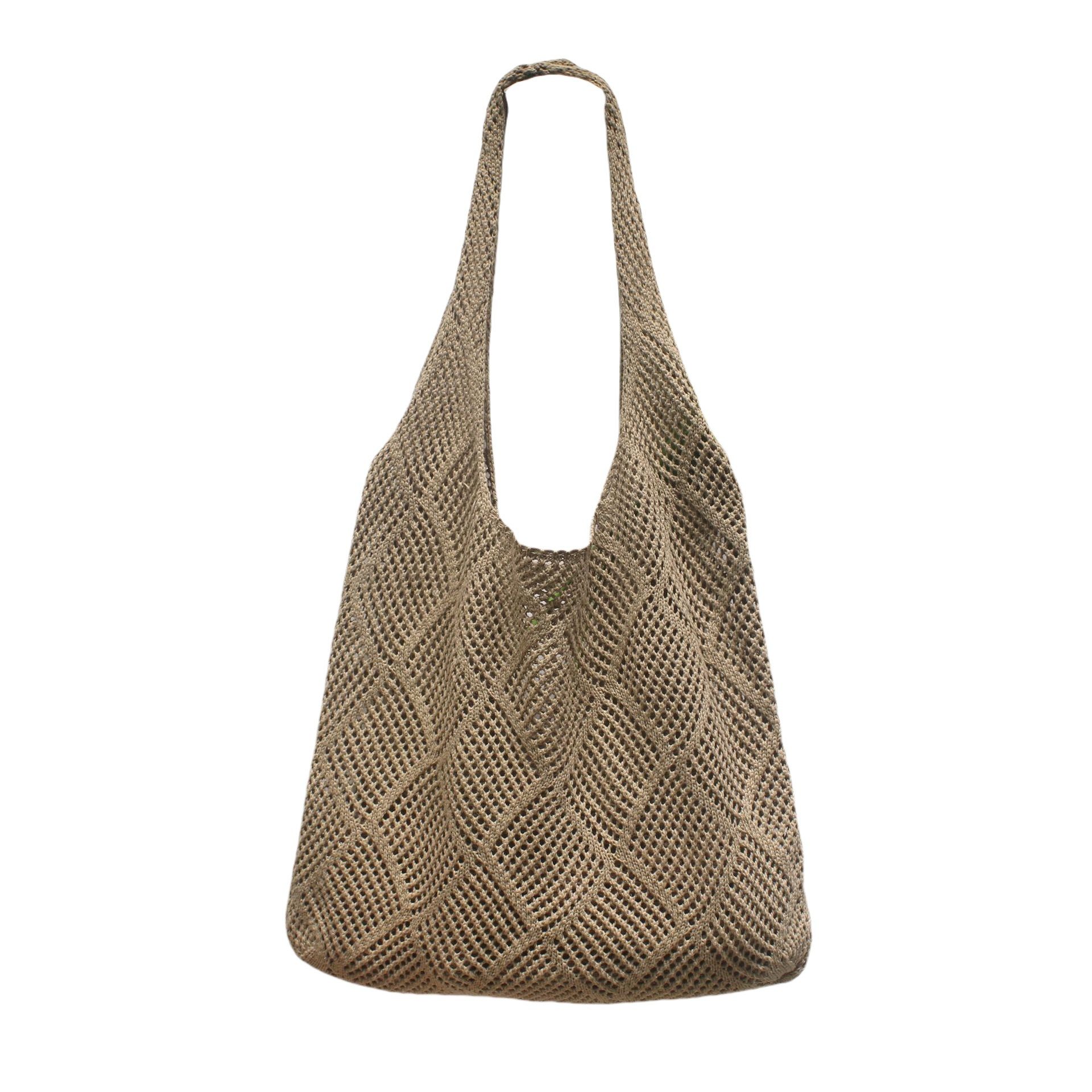 Coonoor Strandtasche Damen Häkeltasche,Umhängetasche Netz-Stricktasche,Schultertasche