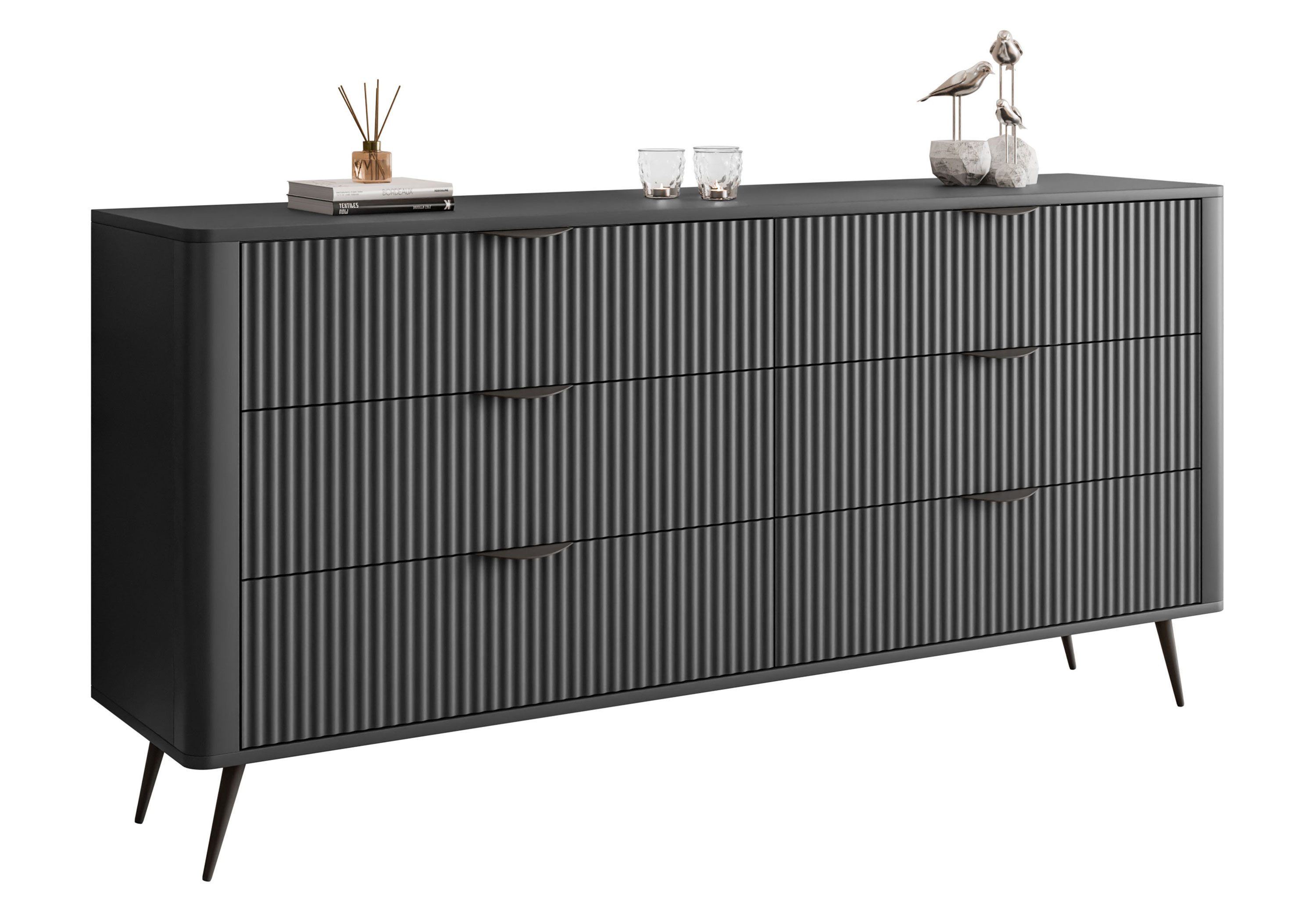 Lookway Kommode SCARLETT 6S mit Schubladen und Metallgriffe, Breite: 163 cm