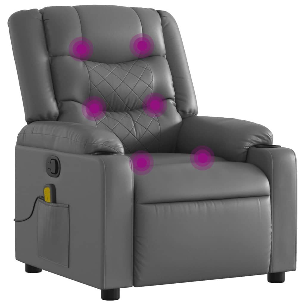 vidaXL Sessel Massagesessel Relaxsessel Grau Kunstleder (1-St) günstig online kaufen
