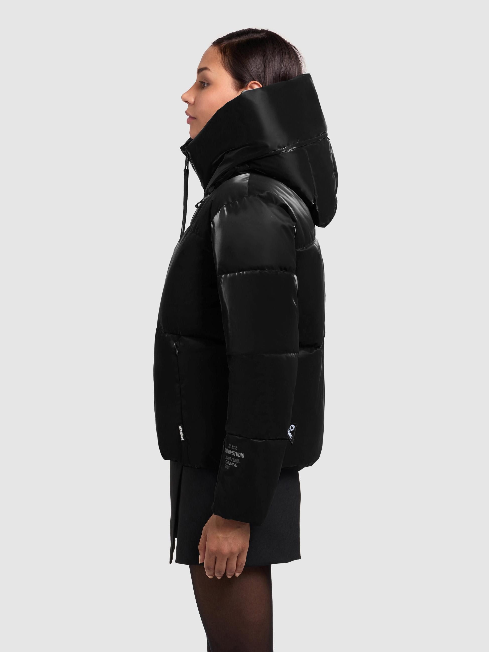khujo Steppjacke Audrey Shiny Schimmernde Damen Winterjacke mit Kapuze