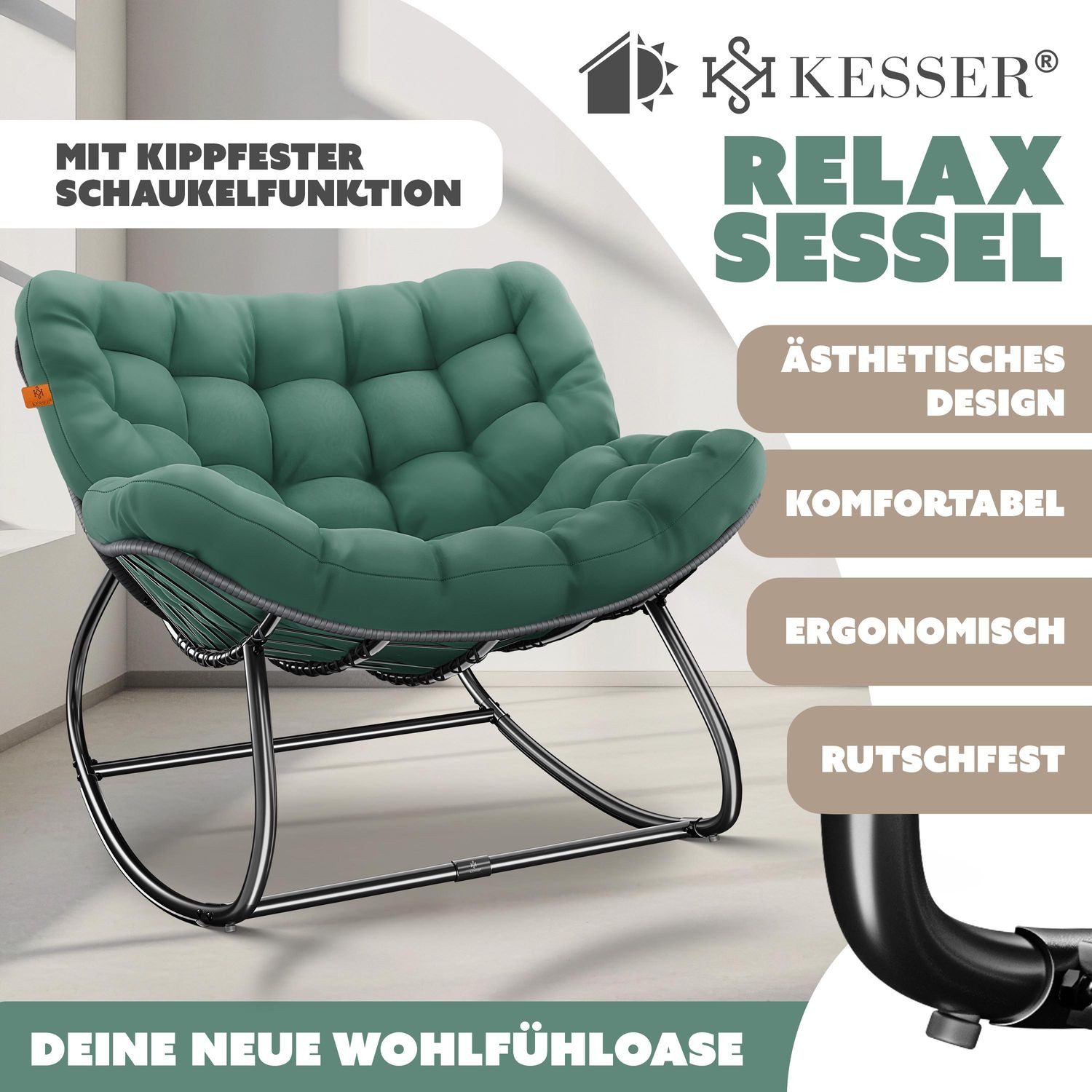 KESSER Schaukelstuhl Schaukelsessel für drinnen & günstig online kaufen