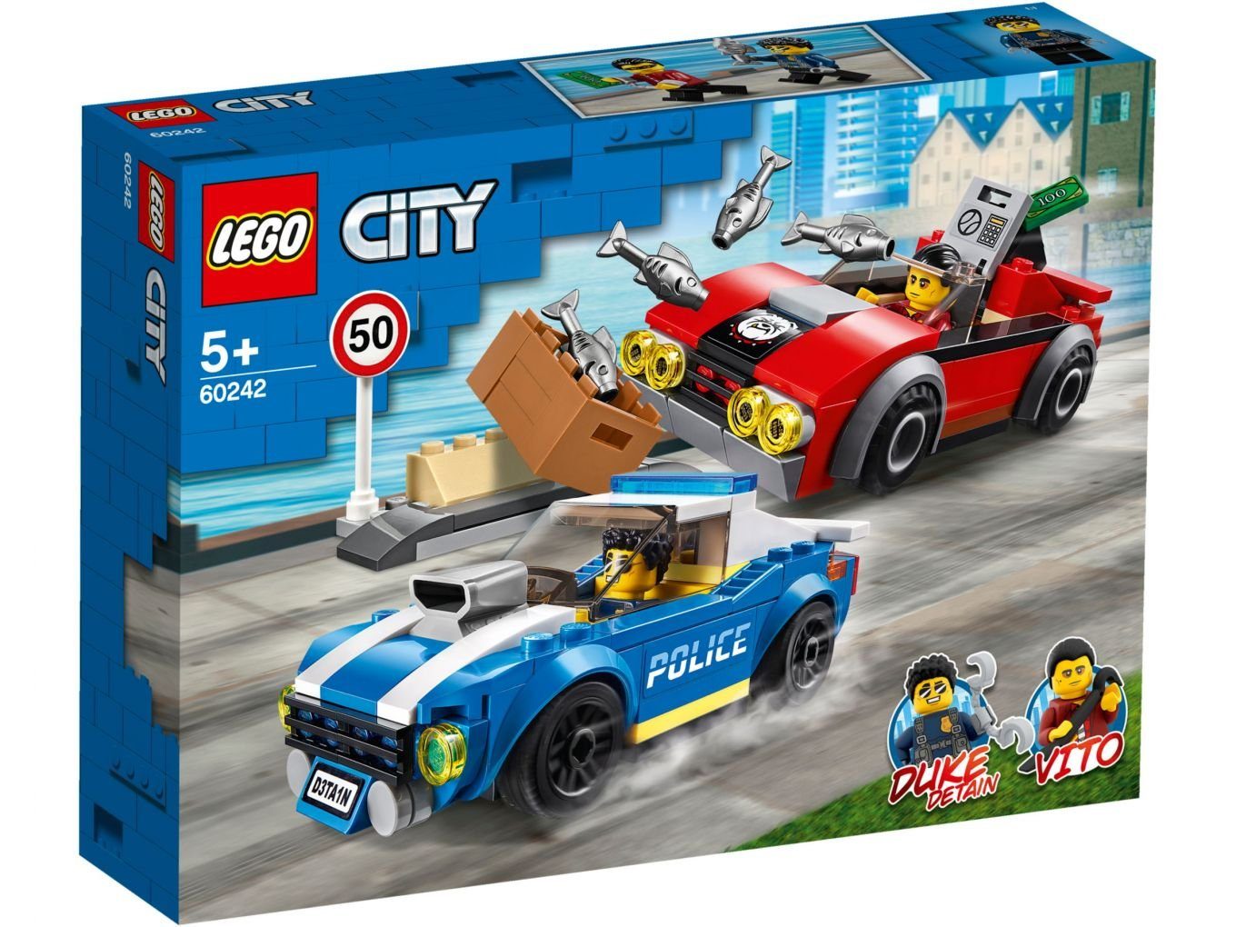 LEGO® Konstruktionsspielsteine LEGO® City - Festnahme auf der Autobahn, (Set, 185 St)