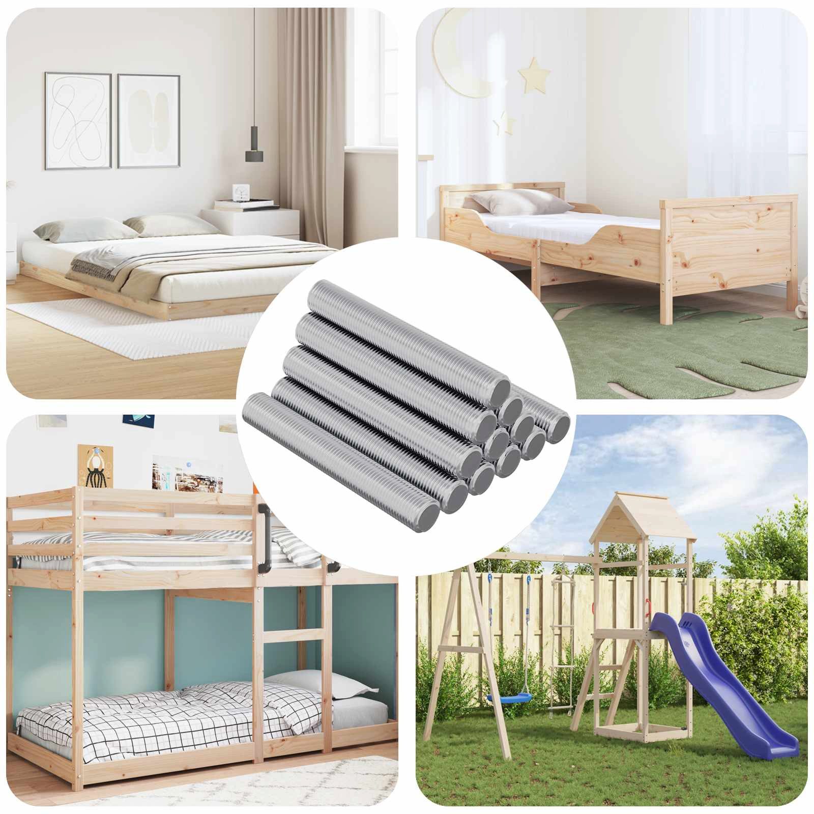 vidaXL Gewindestange, Gewindestange 1000 pcs Silber Stahl