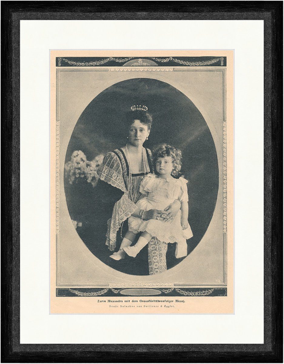 Kunstdruck Zarin Alexandra mit dem Grossfürstthronfolger Aleyej F_Vintage 01632 G