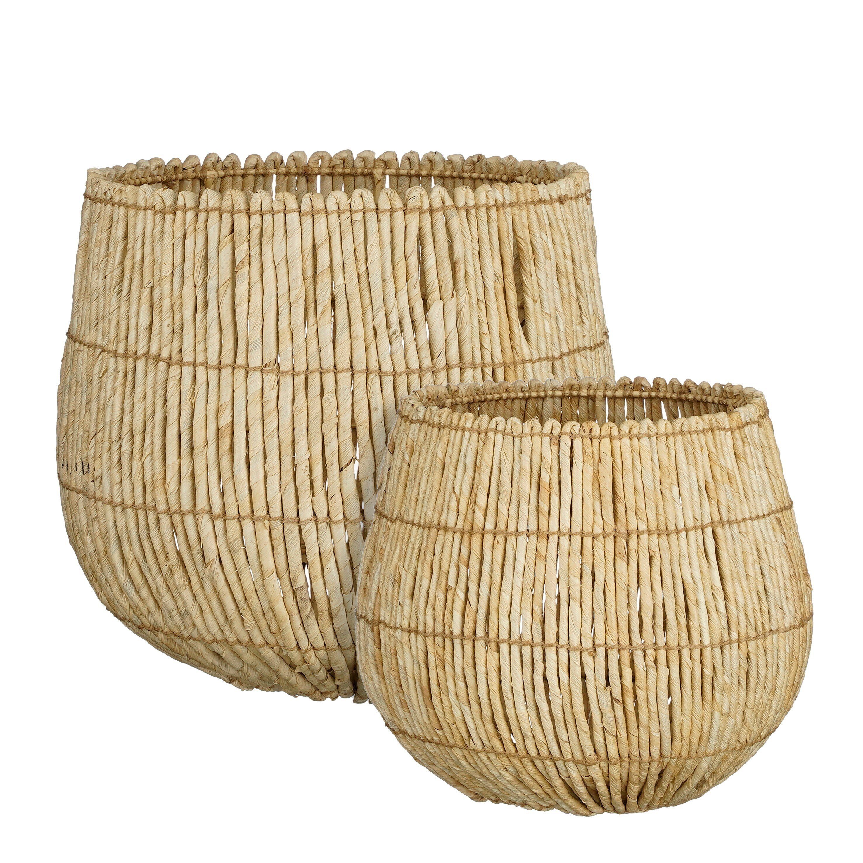 Mica Decorations Aufbewahrungskorb Mica Decorations Ronda Korb h.braun Satz von 2 - h40xd44cm