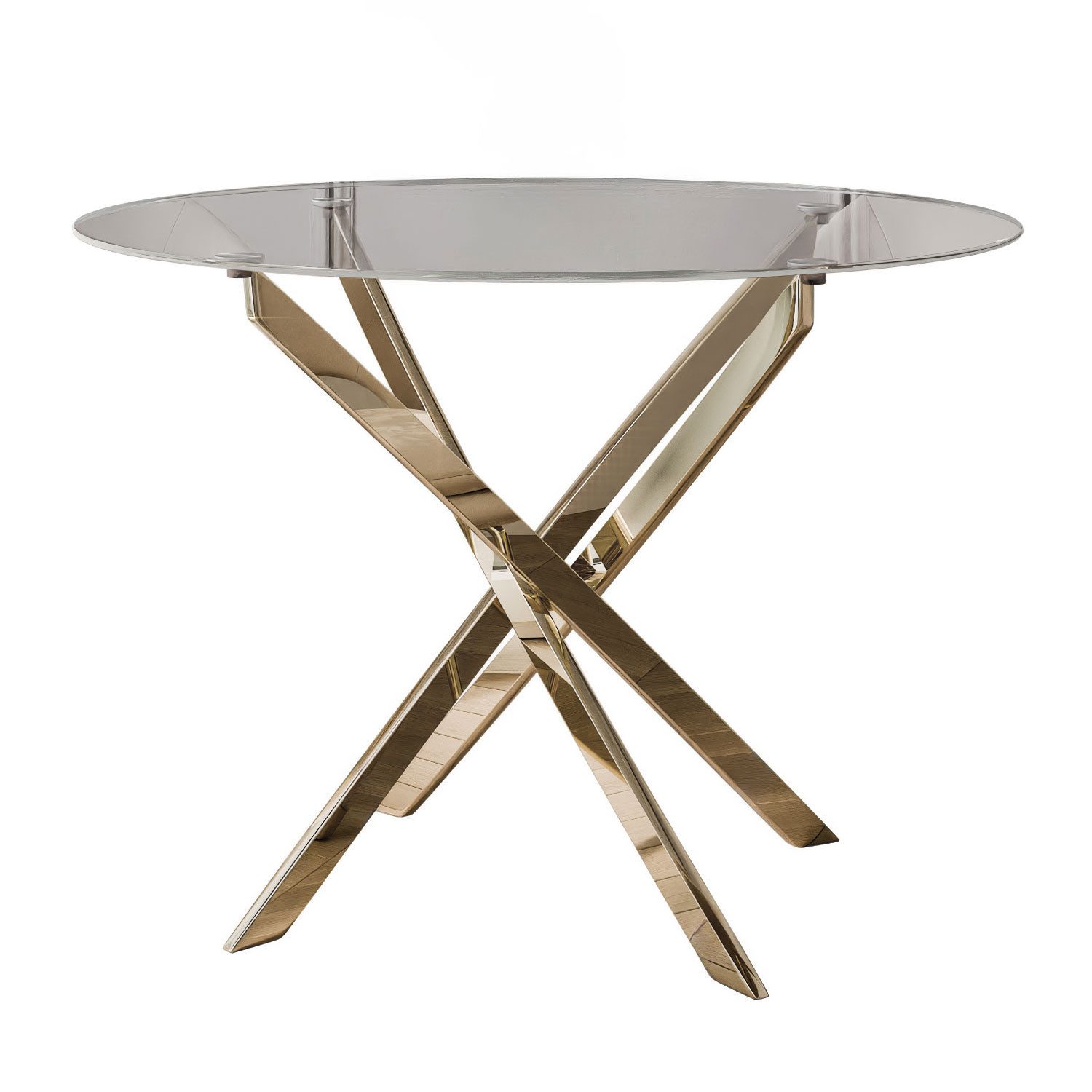 Lookway Esstisch BEIRA runde Platte, 90 cm aus Glas ohne Stühle (1 Tisch), günstig online kaufen