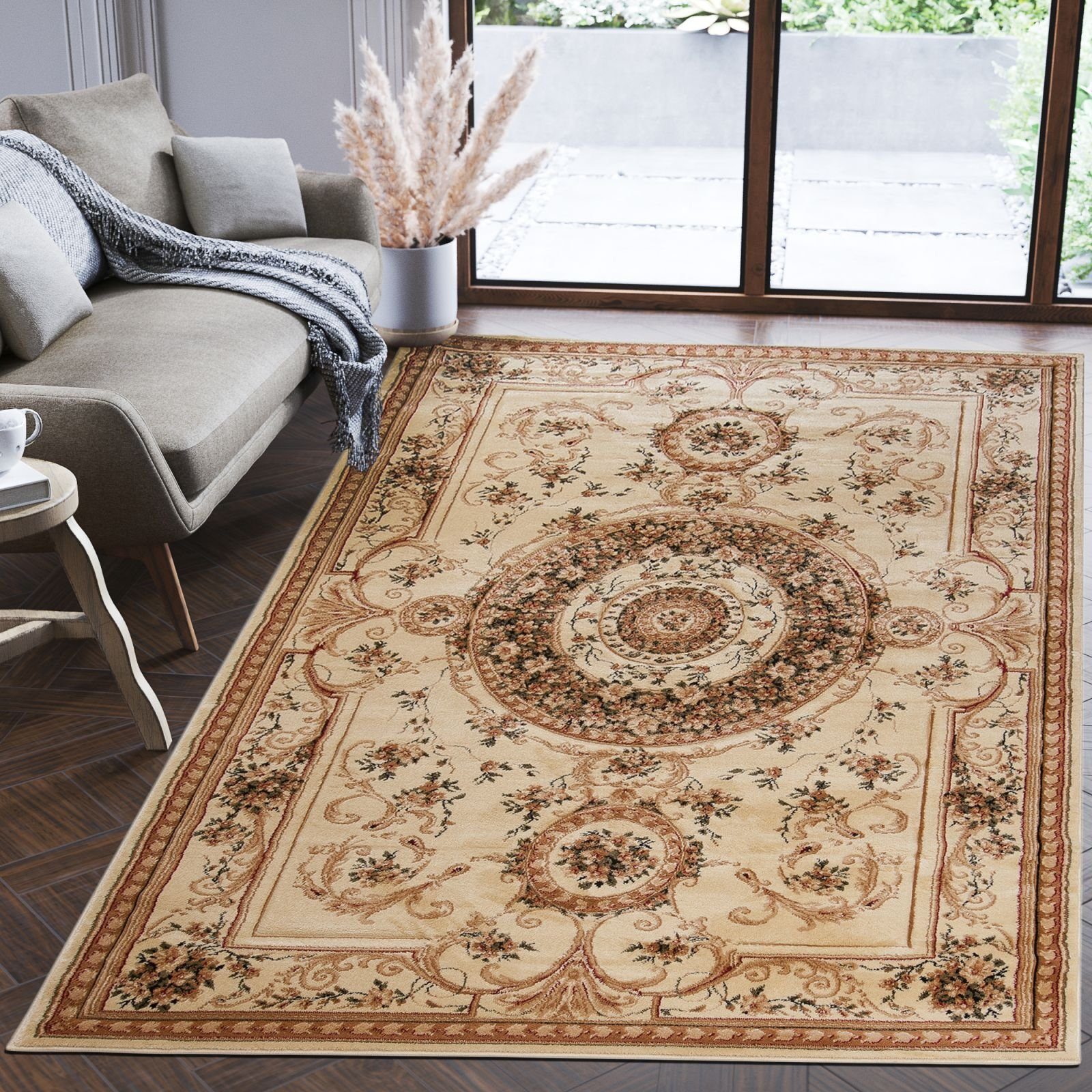 Orientteppich Oriente Teppich - Traditioneller Teppich Orient Beige, Mazovia, 60 x 100 cm, Geeignet für Fußbodenheizung, Pflegeleicht, Wohnzimmerteppich