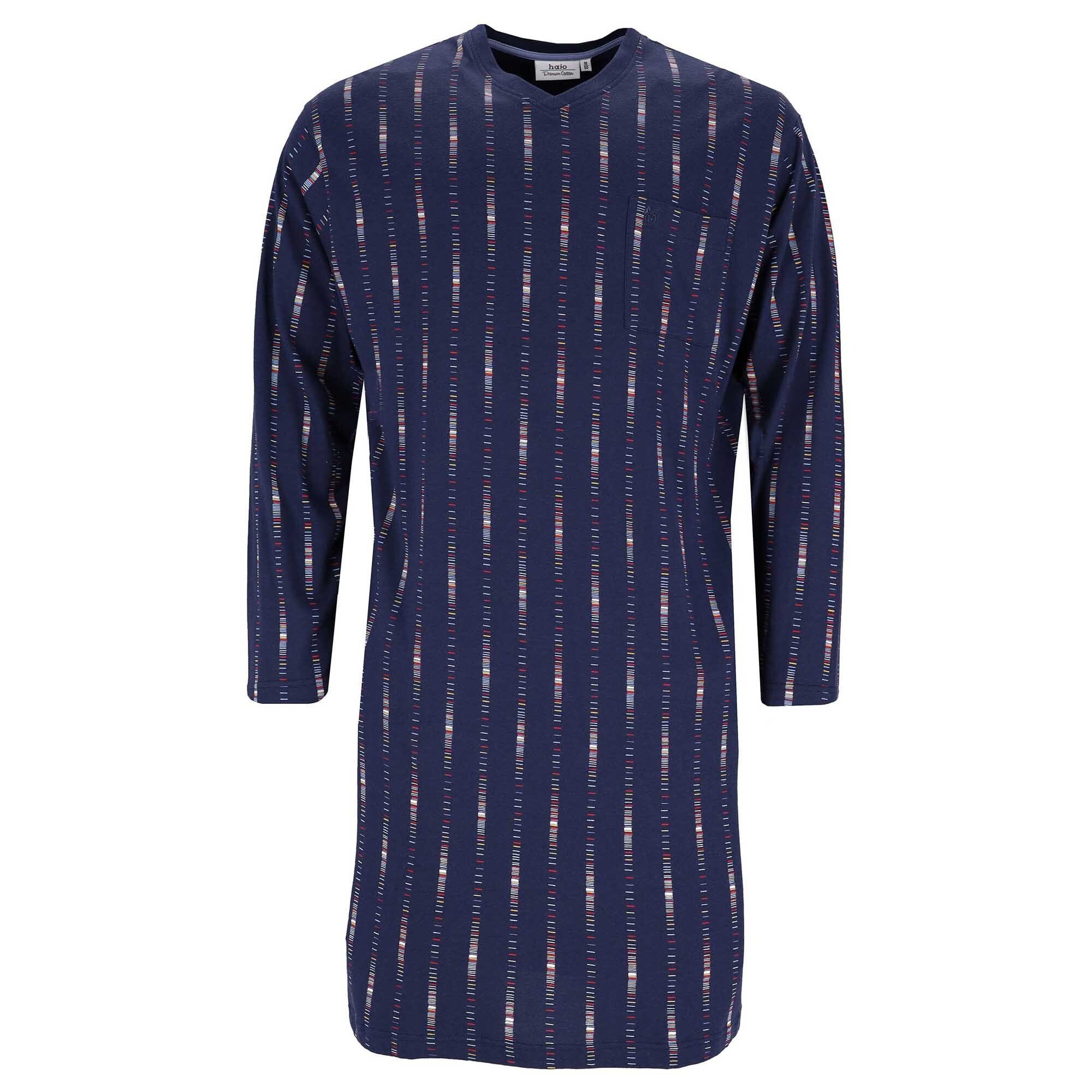 Hajo Pyjama Herren Nachthemd - lang, V-Ausschnitt, Premium