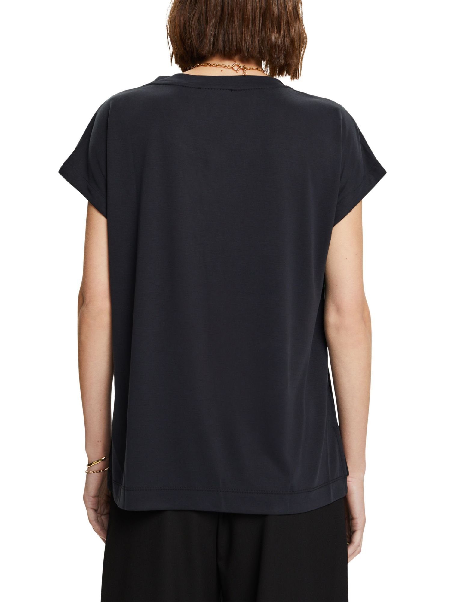 BLACK (1-tlg) T-Shirt Esprit T-Shirt Unifarbenes