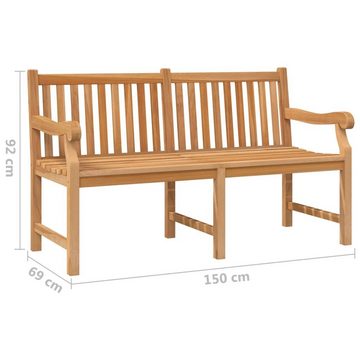 vidaXL Gartenbank Gartenbank 150 cm Massivholz Teak (1-St)