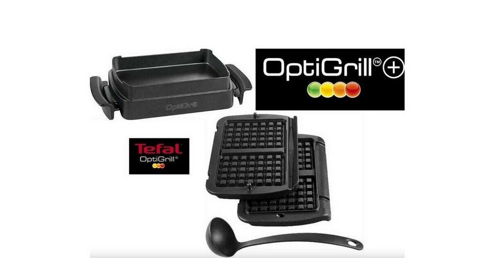 Tefal Kontaktgrill Waffelplatten/Kelle + Snacking-Backingschale, für  Optigrill+ & Elite Modell