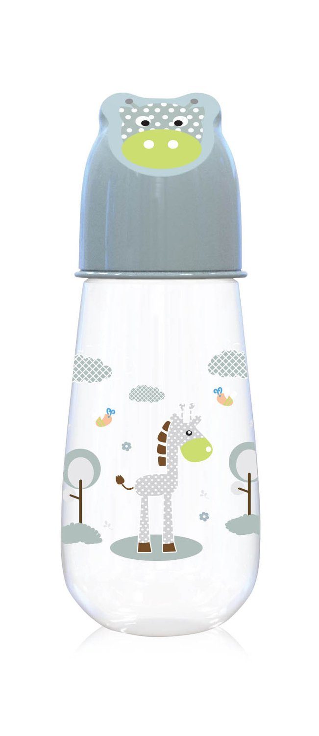 Baby Care Babyflasche Babyflasche 125 ml Motivdeckel, Silikonsauger der Größe 0+, ab Geburt grün