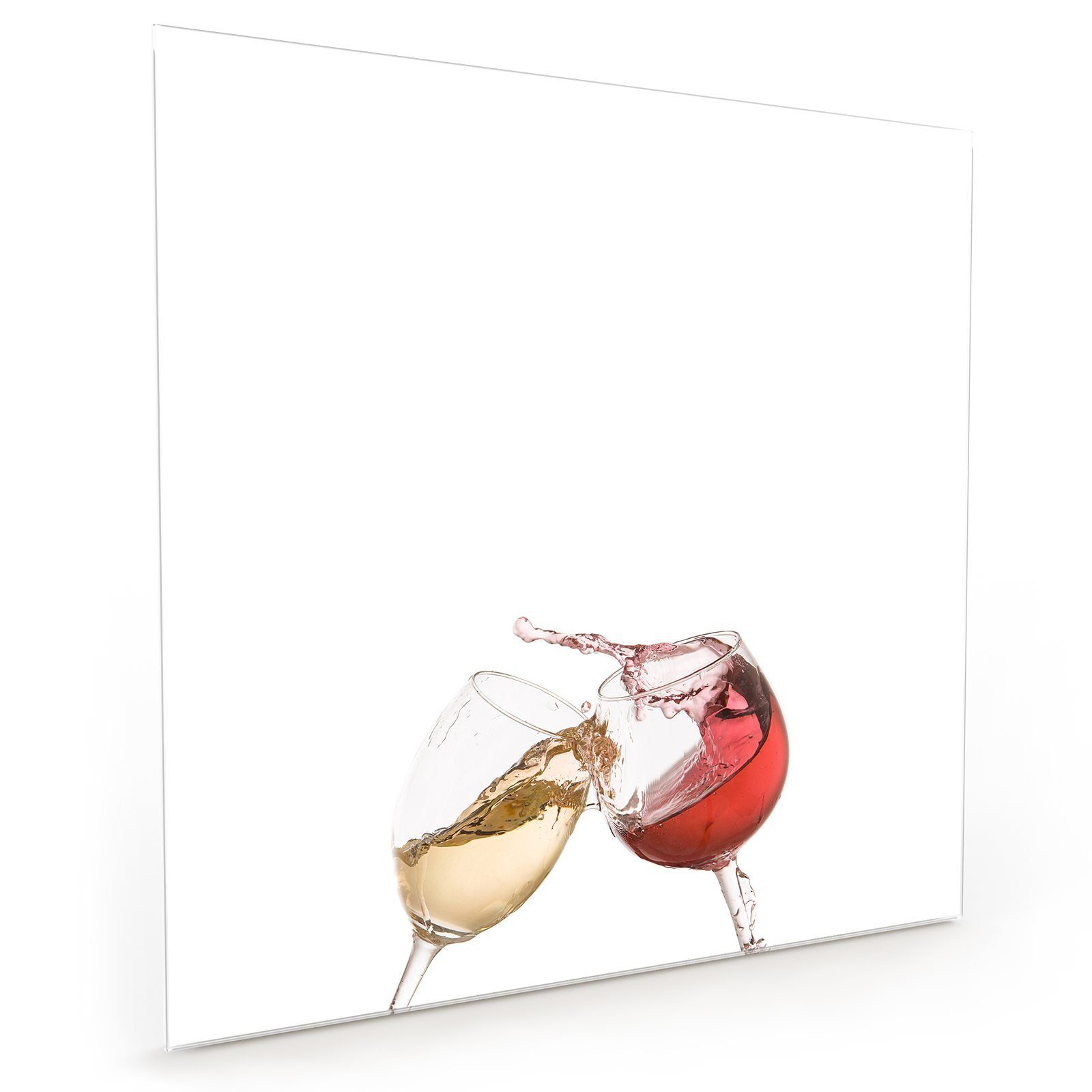 Primedeco Küchenrückwand Motiv Weinglas Küchenrückwand Glas mit Spritzschutz Toast